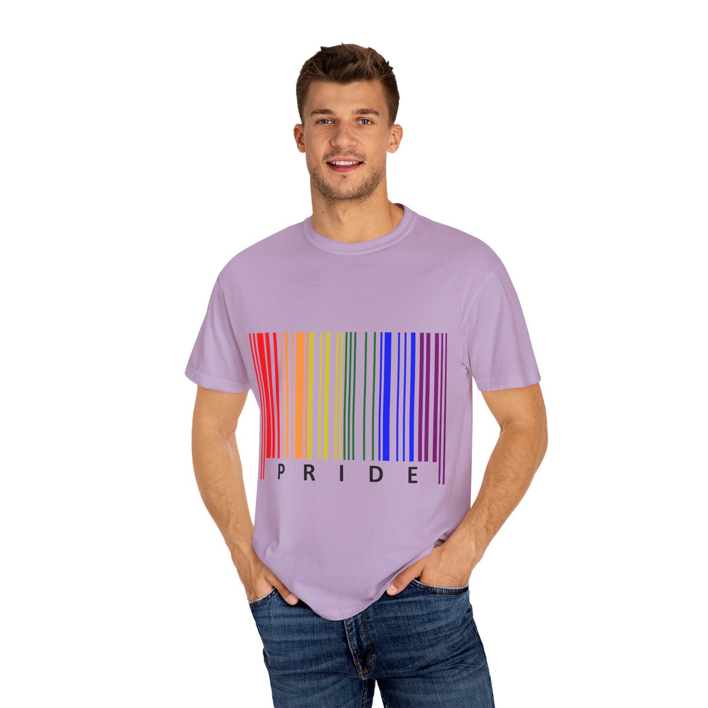 Pride Barcode Unisex Garment-Dyed T-shirt