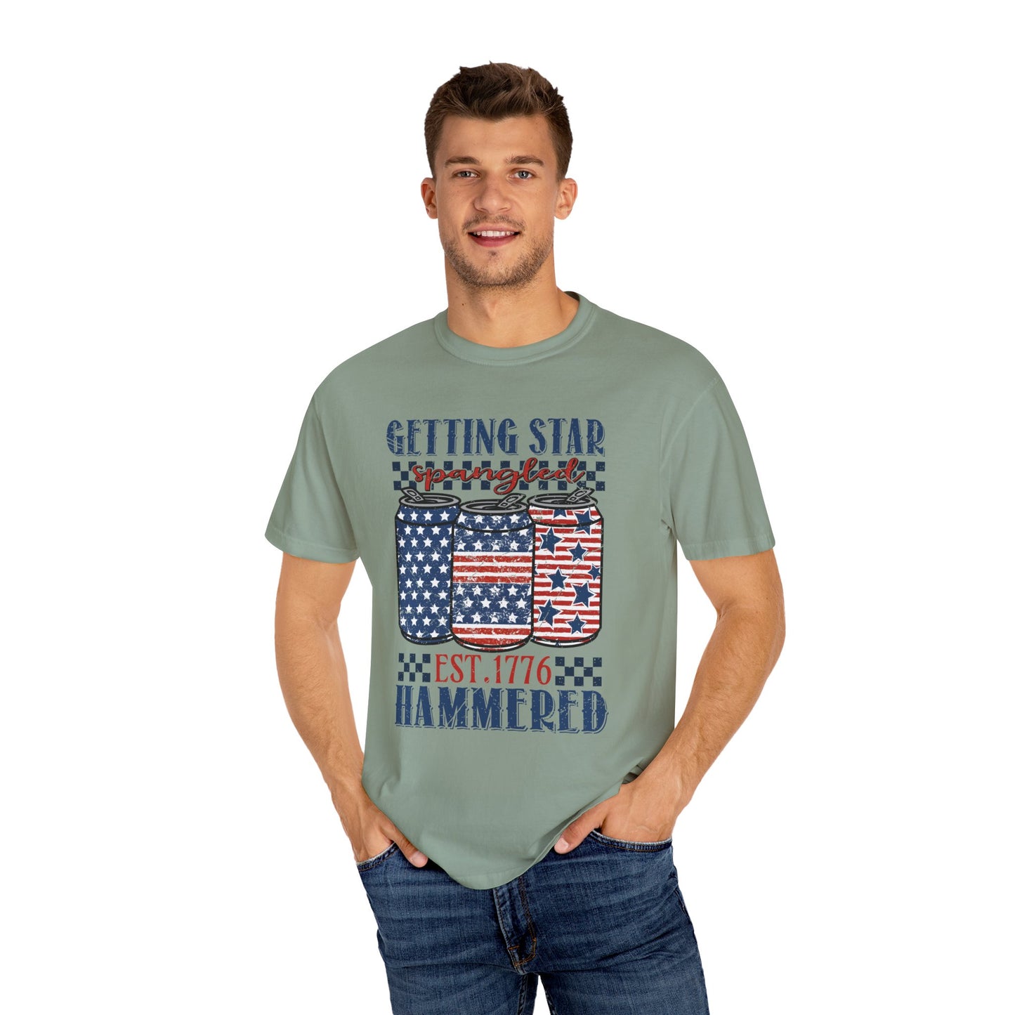 Getting Start Spangled Hammered Unisex Garment-Dyed T-shirt