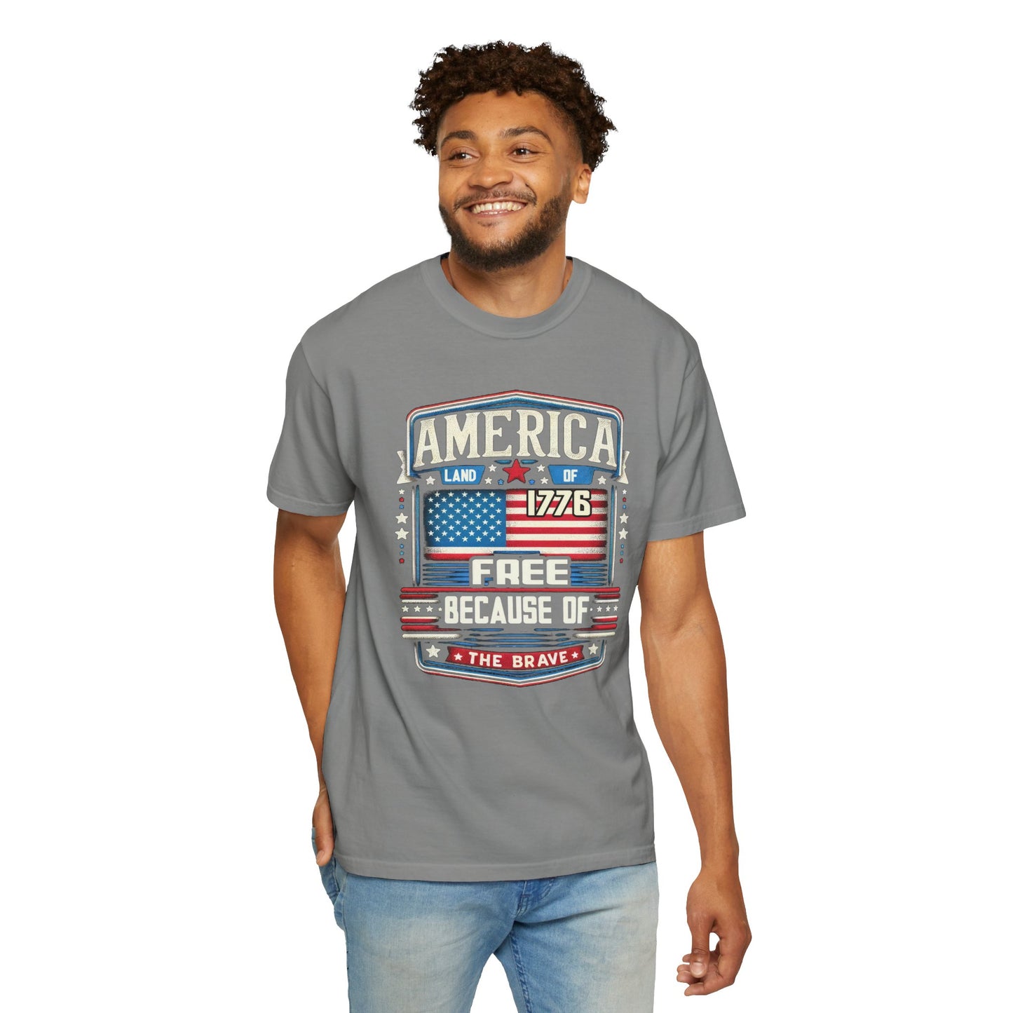 America Land of the Free  Unisex Garment-Dyed T-shirt