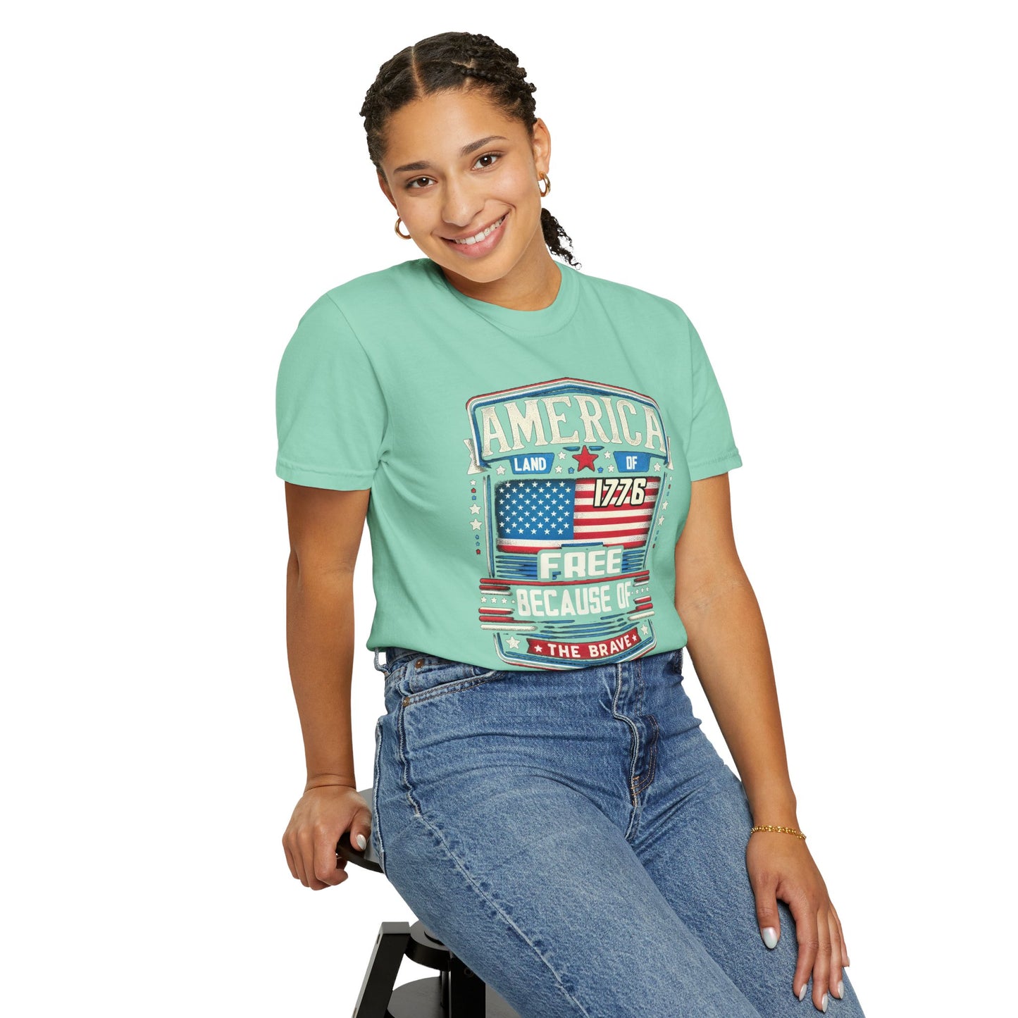 America Land of the Free  Unisex Garment-Dyed T-shirt