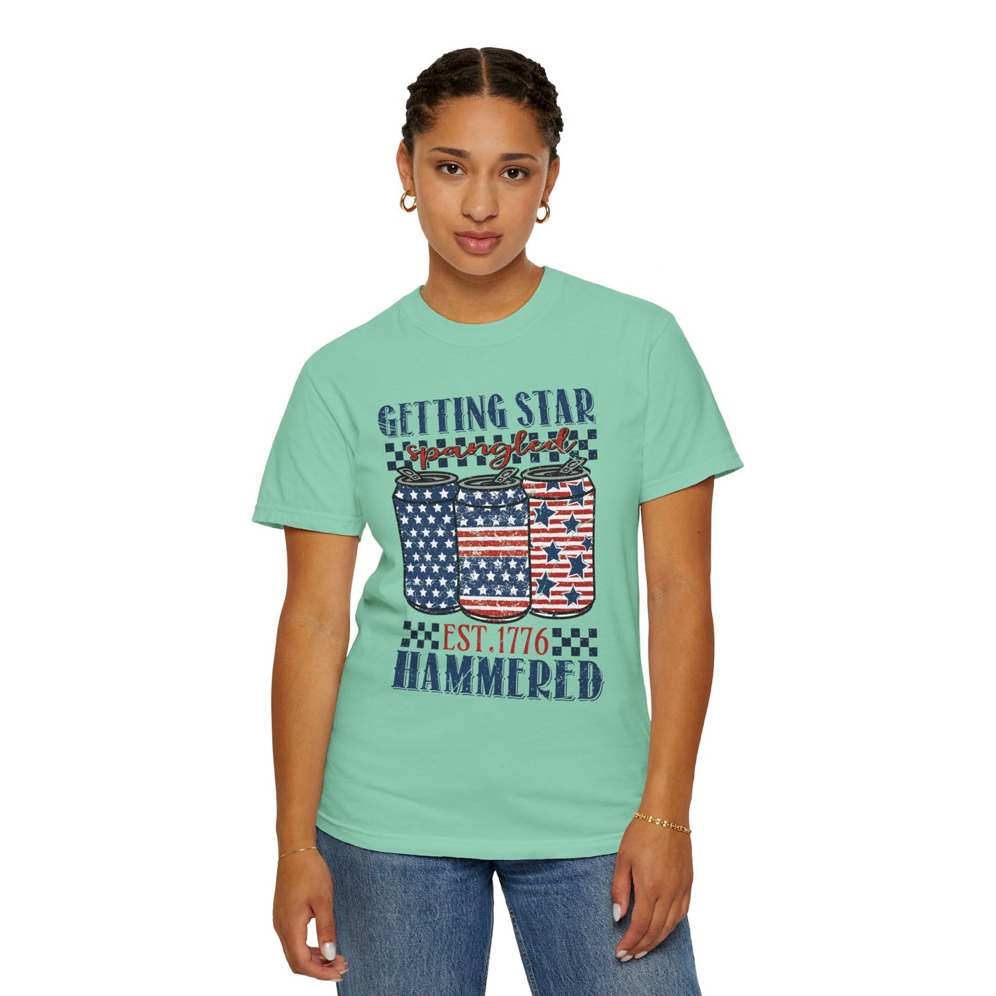 Getting Start Spangled Hammered Unisex Garment-Dyed T-shirt