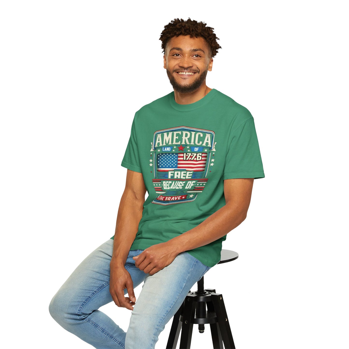 America Land of the Free  Unisex Garment-Dyed T-shirt