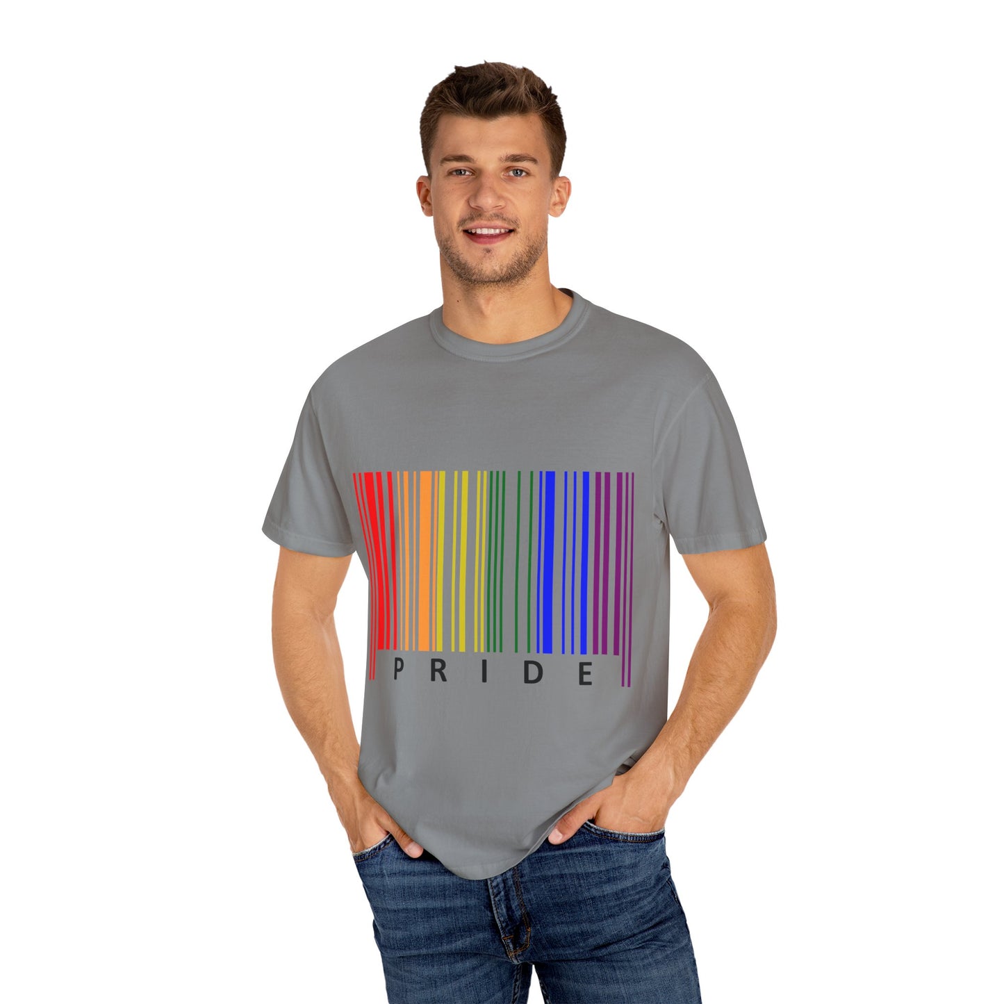 Pride Barcode Unisex Garment-Dyed T-shirt