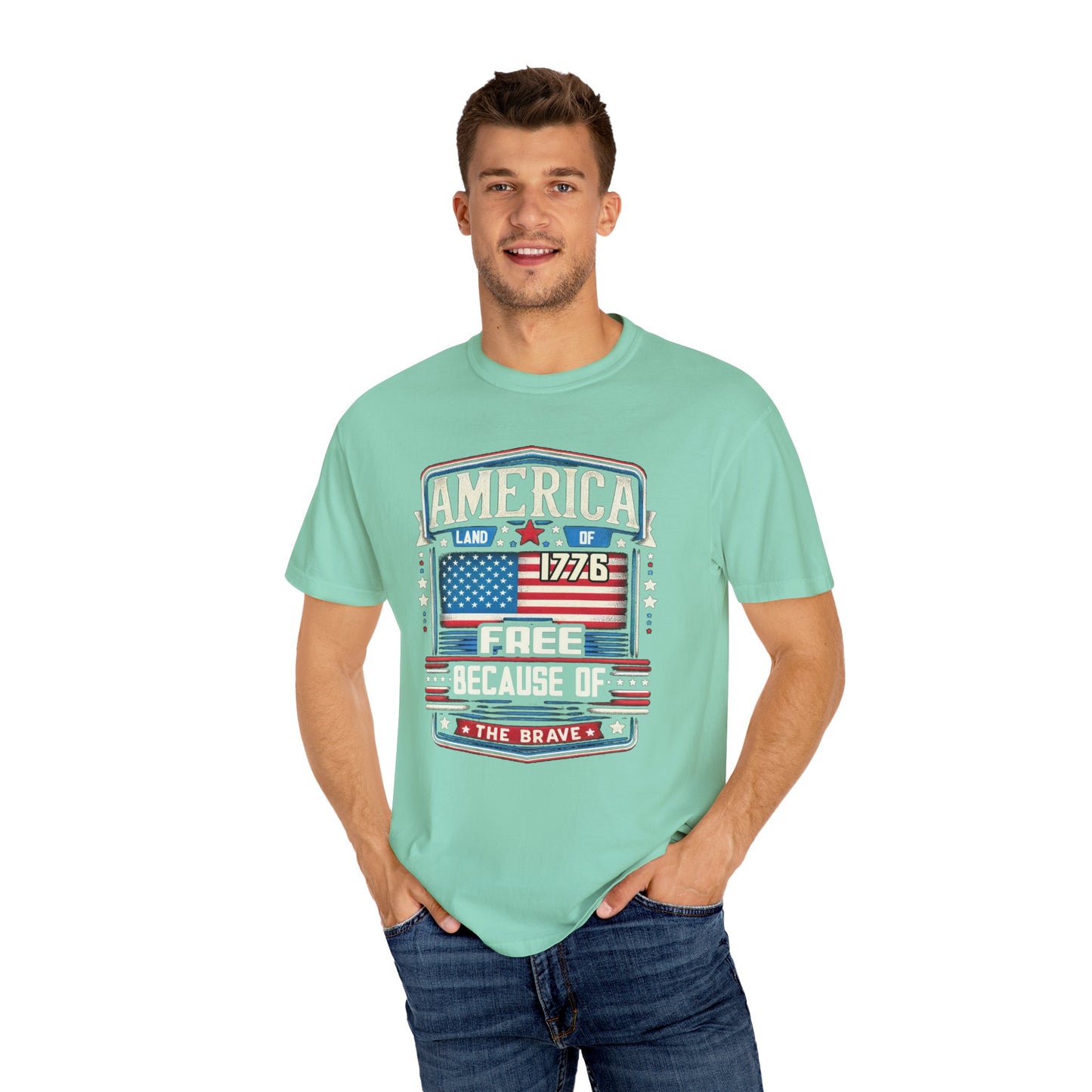 America Land of the Free  Unisex Garment-Dyed T-shirt