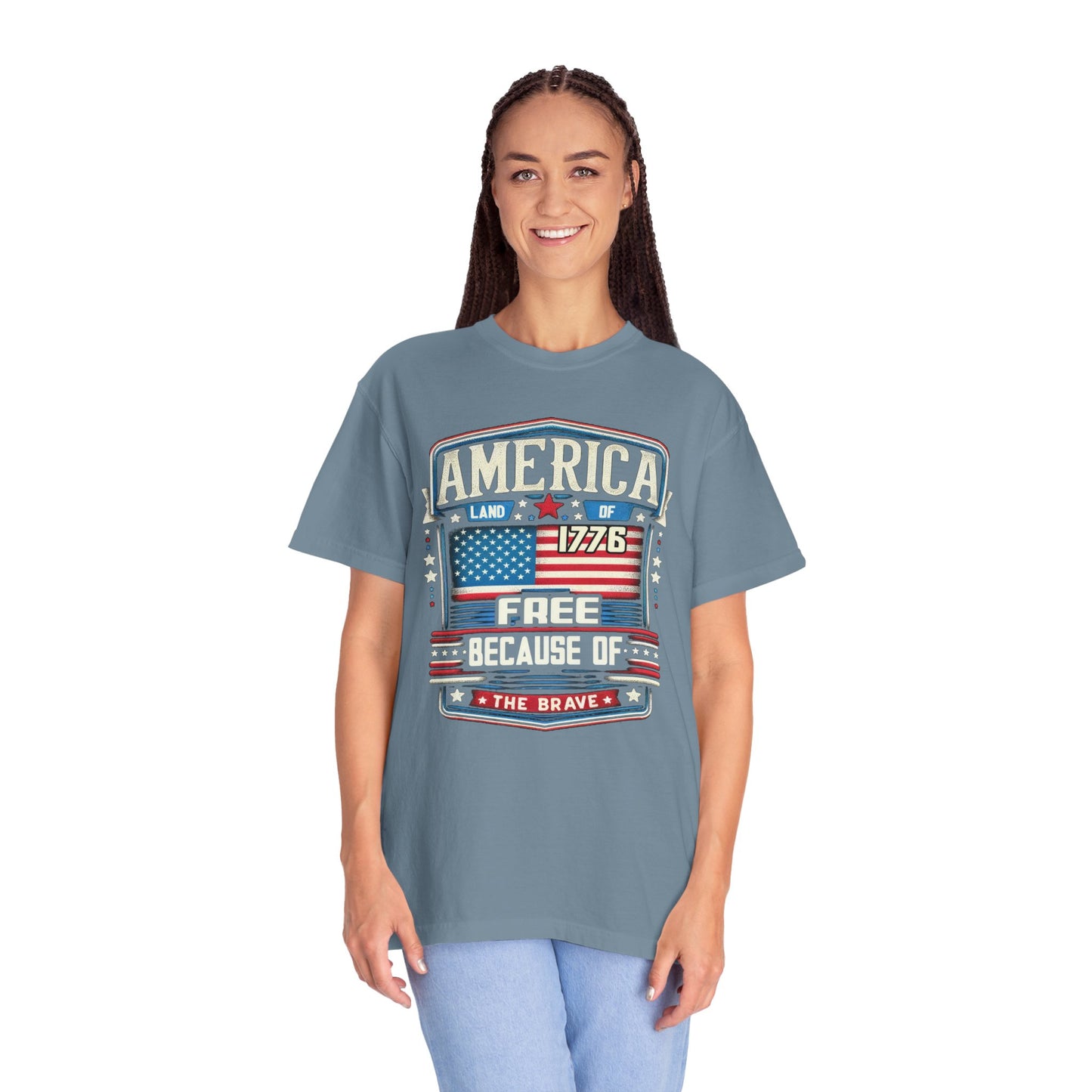 America Land of the Free  Unisex Garment-Dyed T-shirt