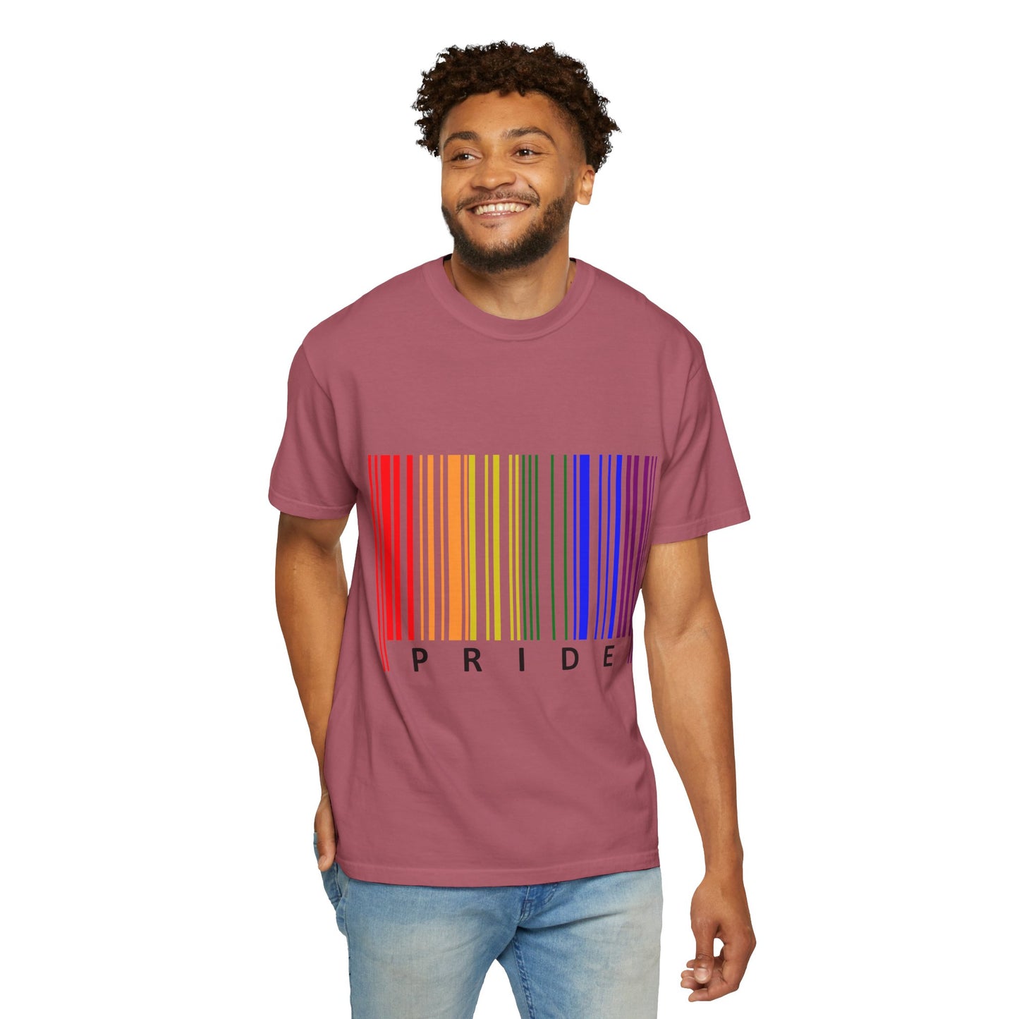 Pride Barcode Unisex Garment-Dyed T-shirt