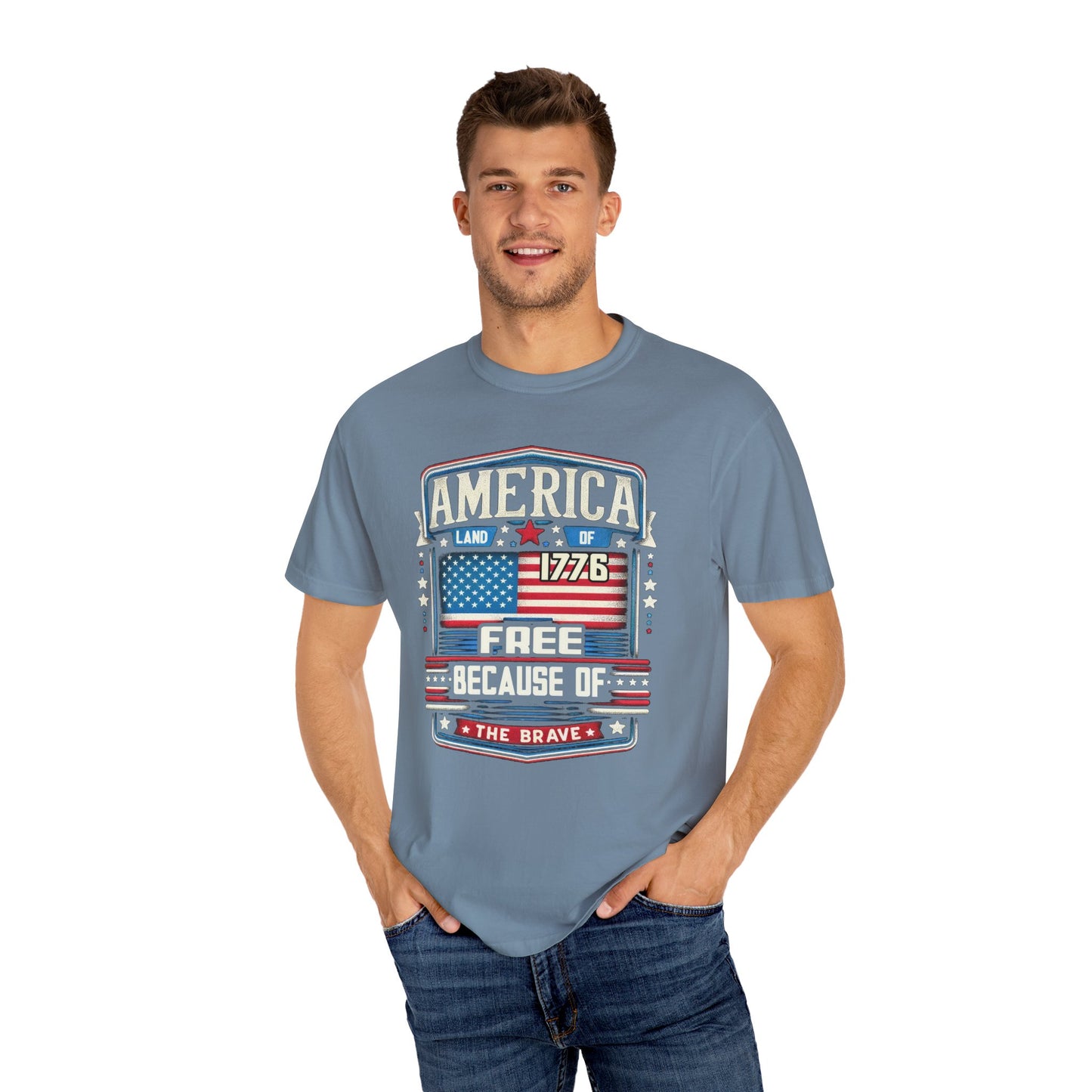 America Land of the Free  Unisex Garment-Dyed T-shirt