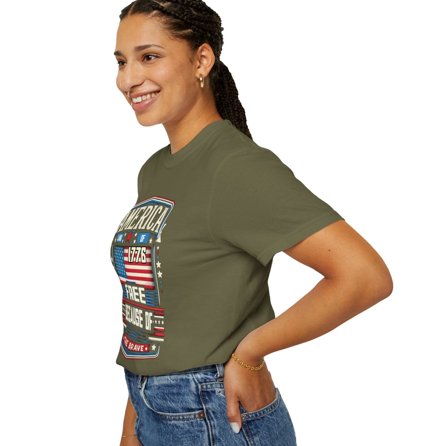 America Land of the Free  Unisex Garment-Dyed T-shirt