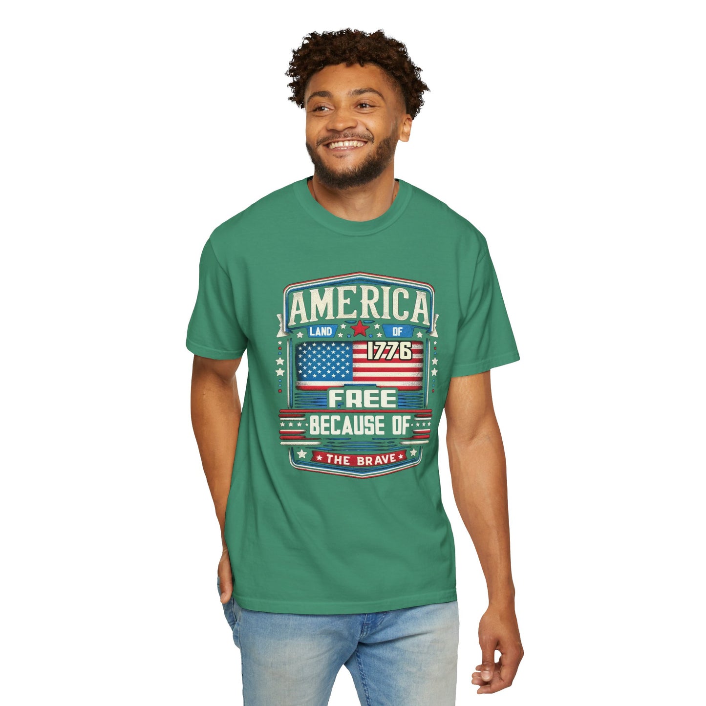 America Land of the Free  Unisex Garment-Dyed T-shirt