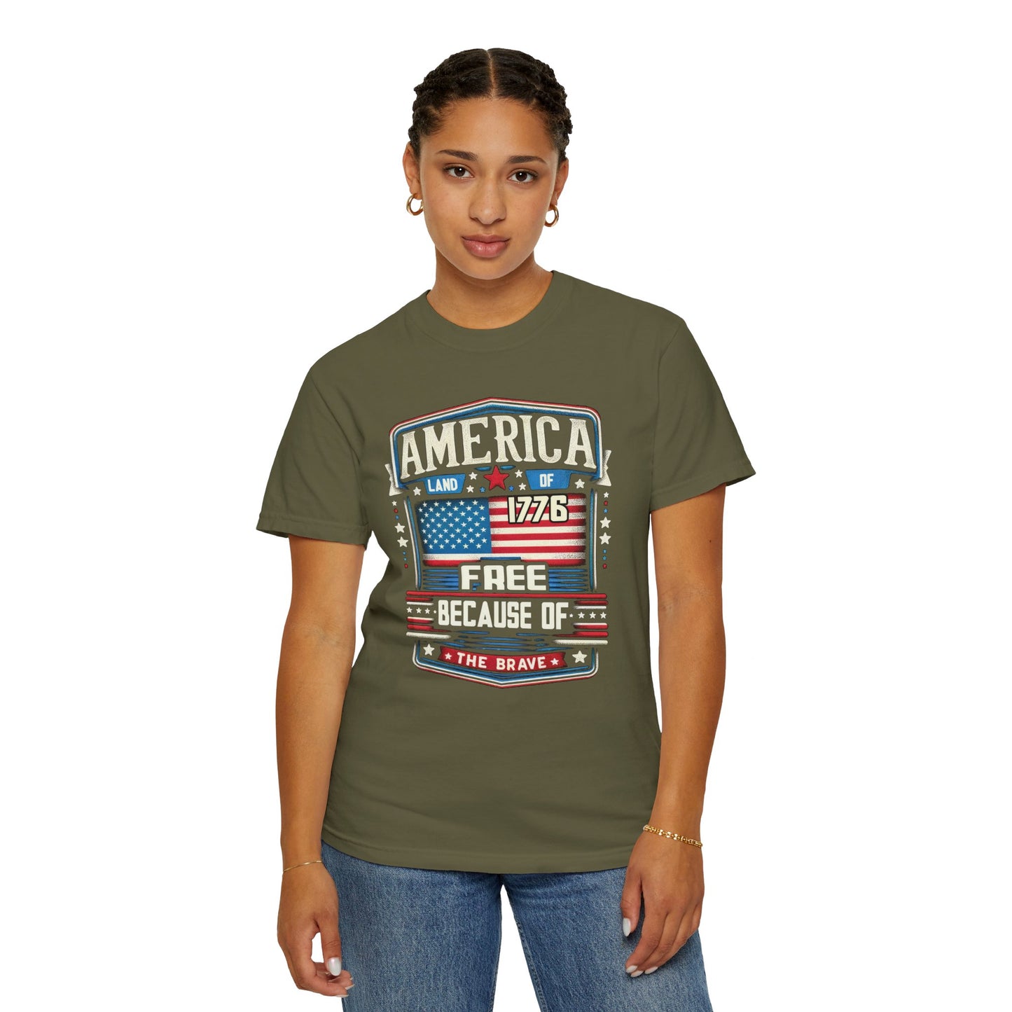 America Land of the Free  Unisex Garment-Dyed T-shirt