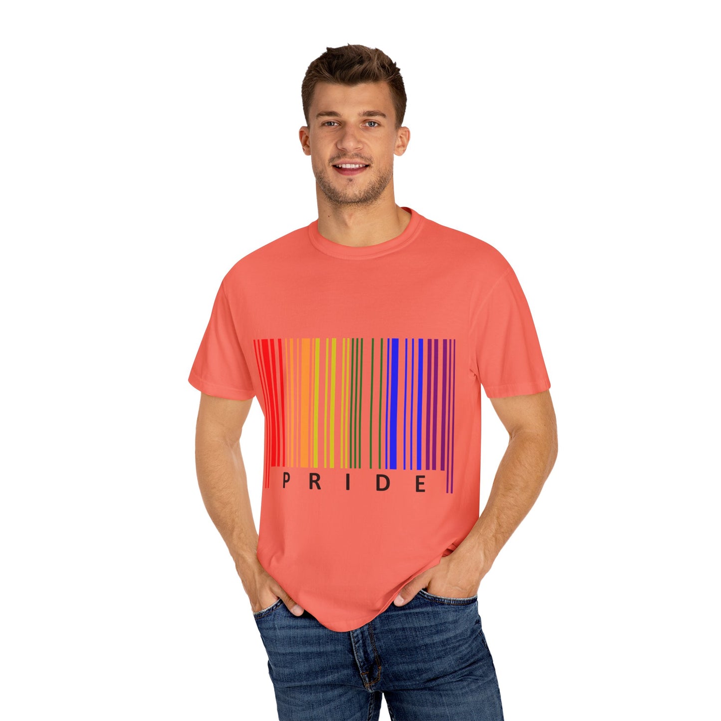 Pride Barcode Unisex Garment-Dyed T-shirt