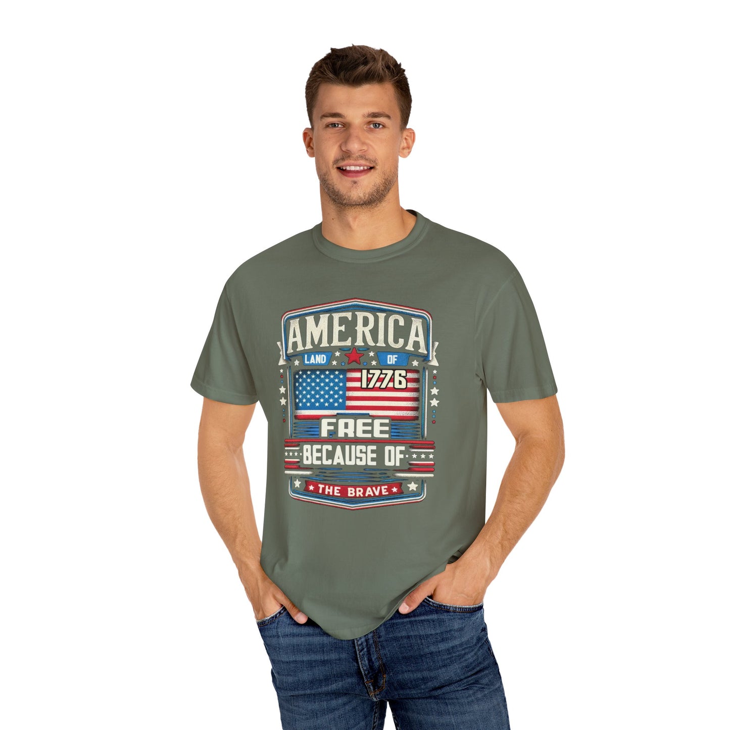 America Land of the Free  Unisex Garment-Dyed T-shirt