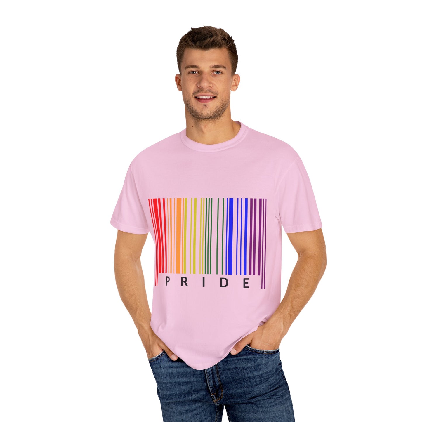 Pride Barcode Unisex Garment-Dyed T-shirt