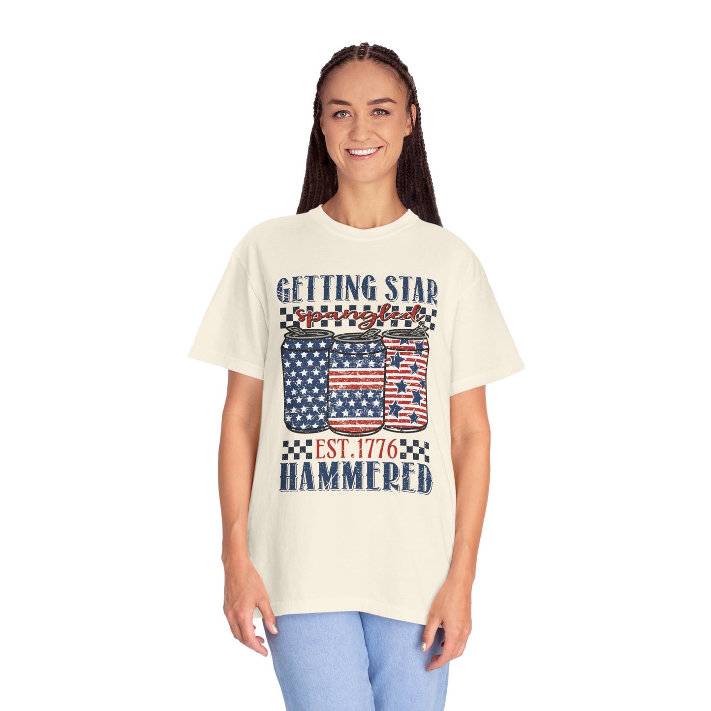 Getting Start Spangled Hammered Unisex Garment-Dyed T-shirt