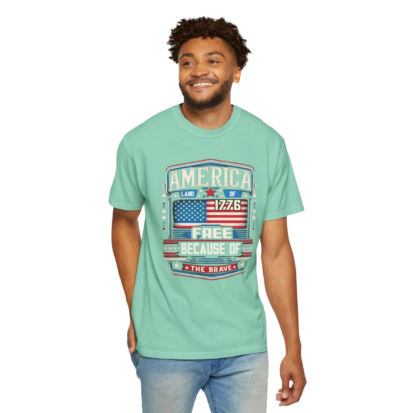 America Land of the Free  Unisex Garment-Dyed T-shirt