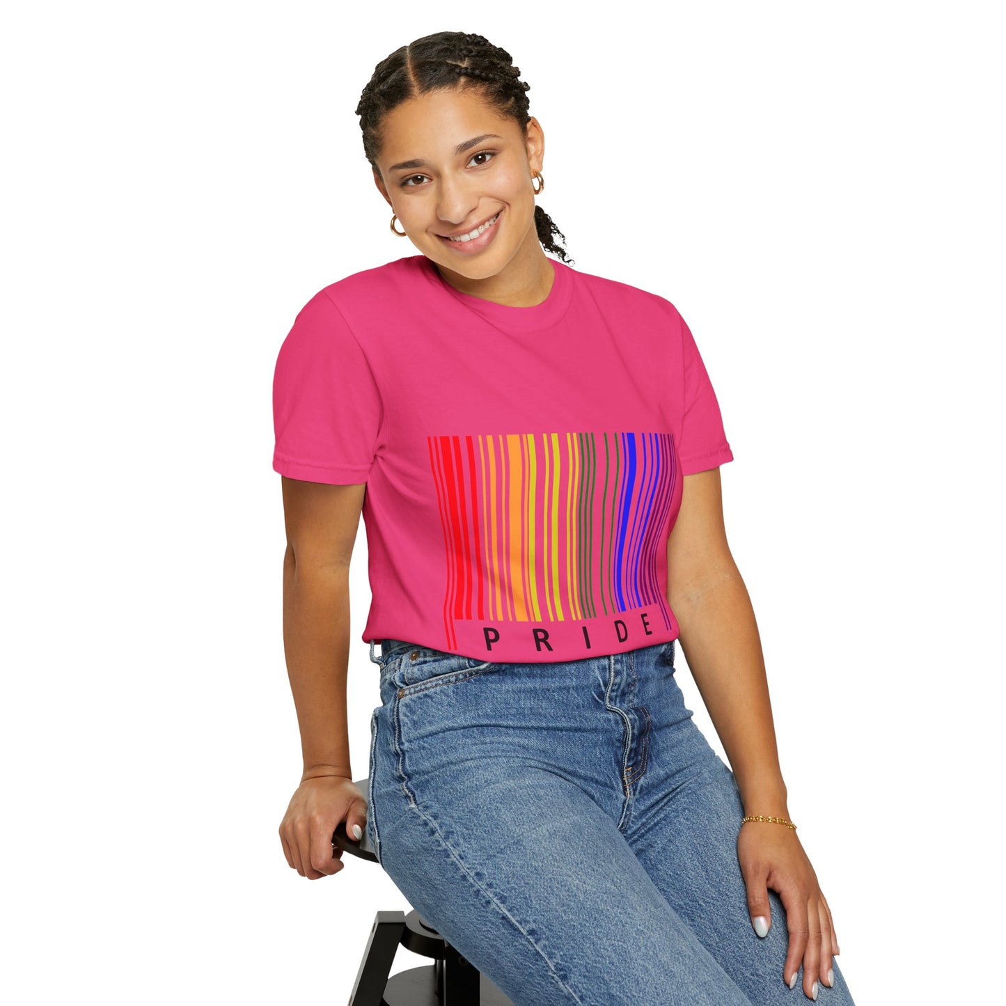 Pride Barcode Unisex Garment-Dyed T-shirt