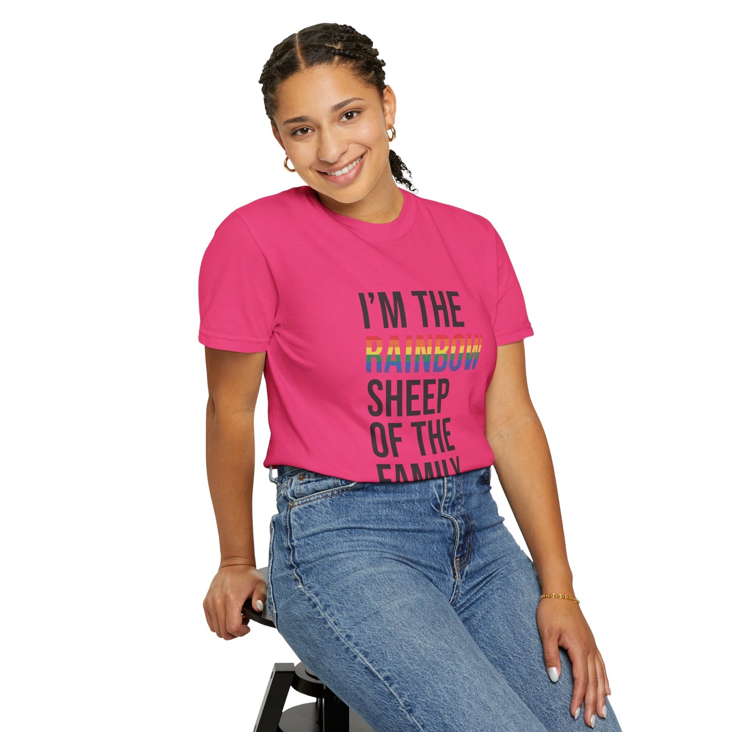 I'm The Rainbow Sheep of The Family Unisex Garment-Dyed T-shirt