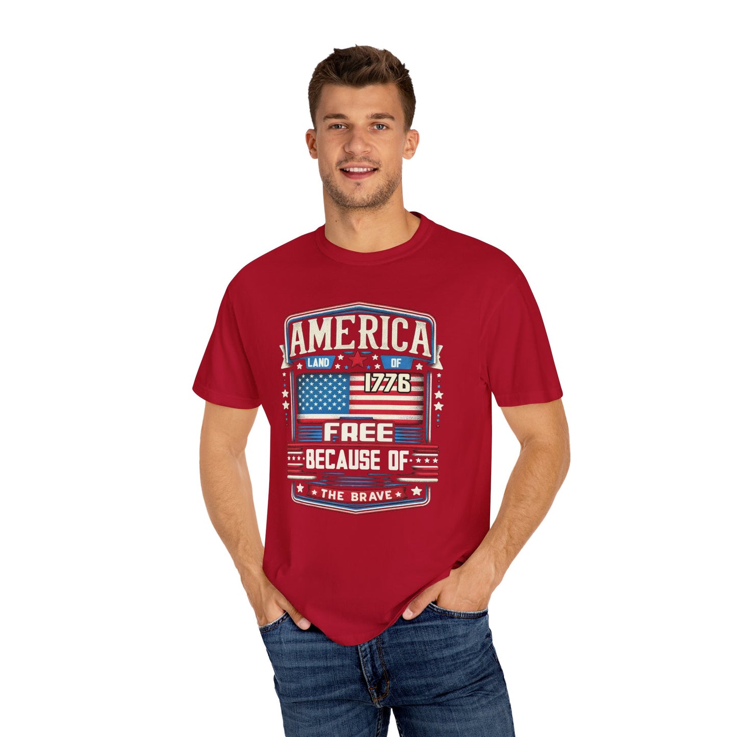 America Land of the Free  Unisex Garment-Dyed T-shirt