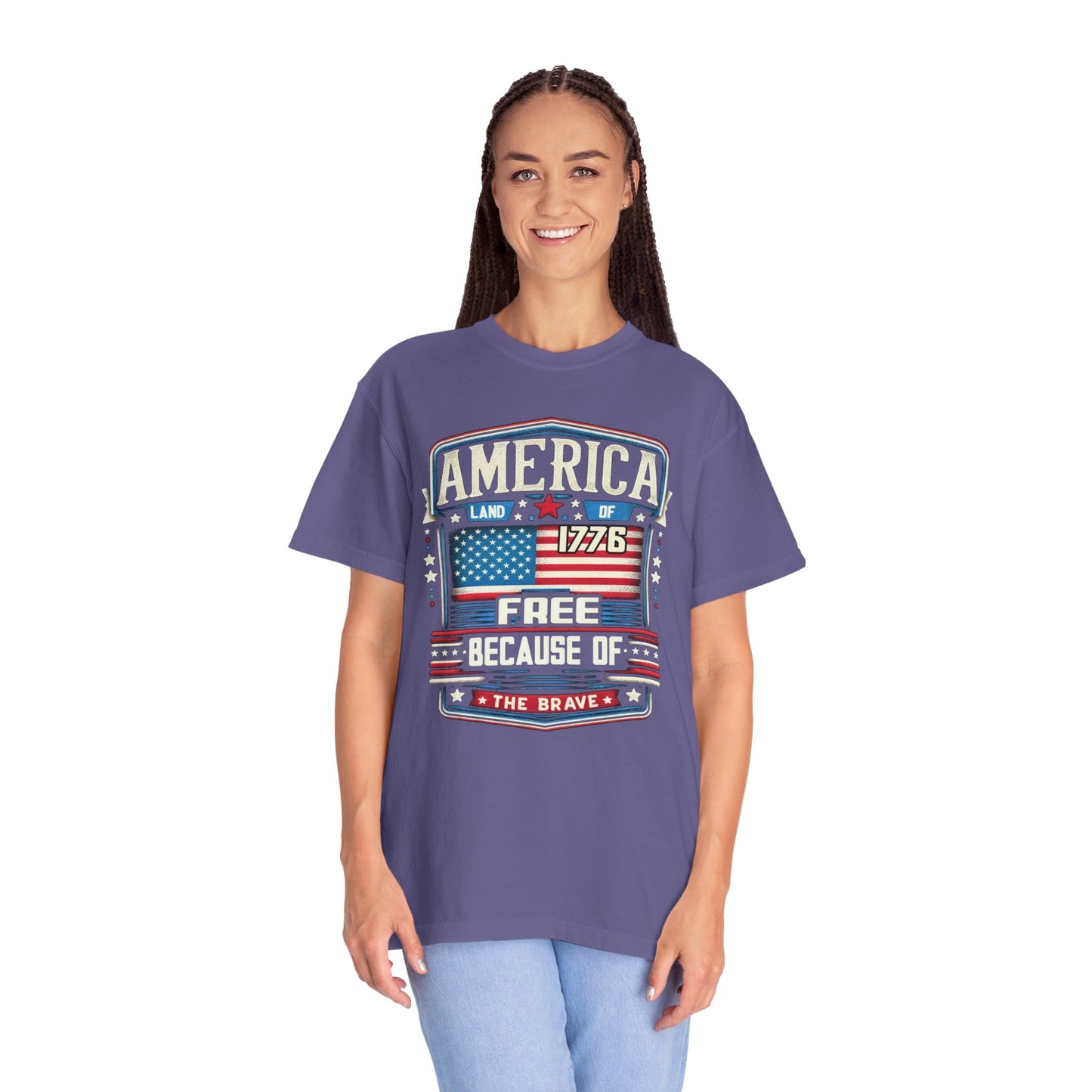 America Land of the Free  Unisex Garment-Dyed T-shirt