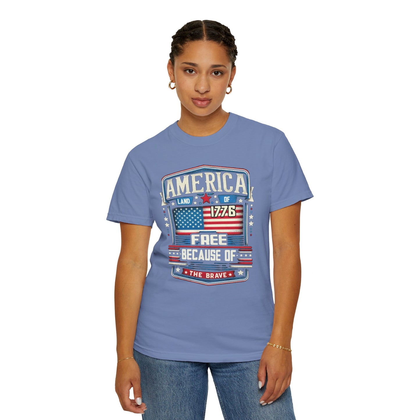 America Land of the Free  Unisex Garment-Dyed T-shirt