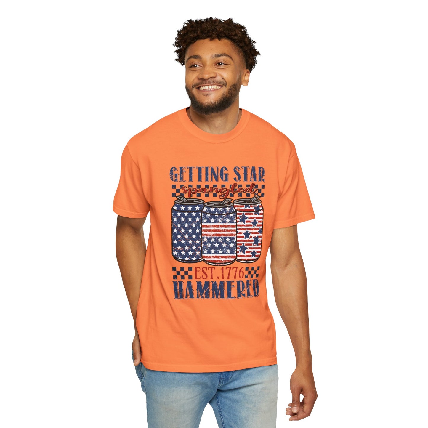 Getting Start Spangled Hammered Unisex Garment-Dyed T-shirt