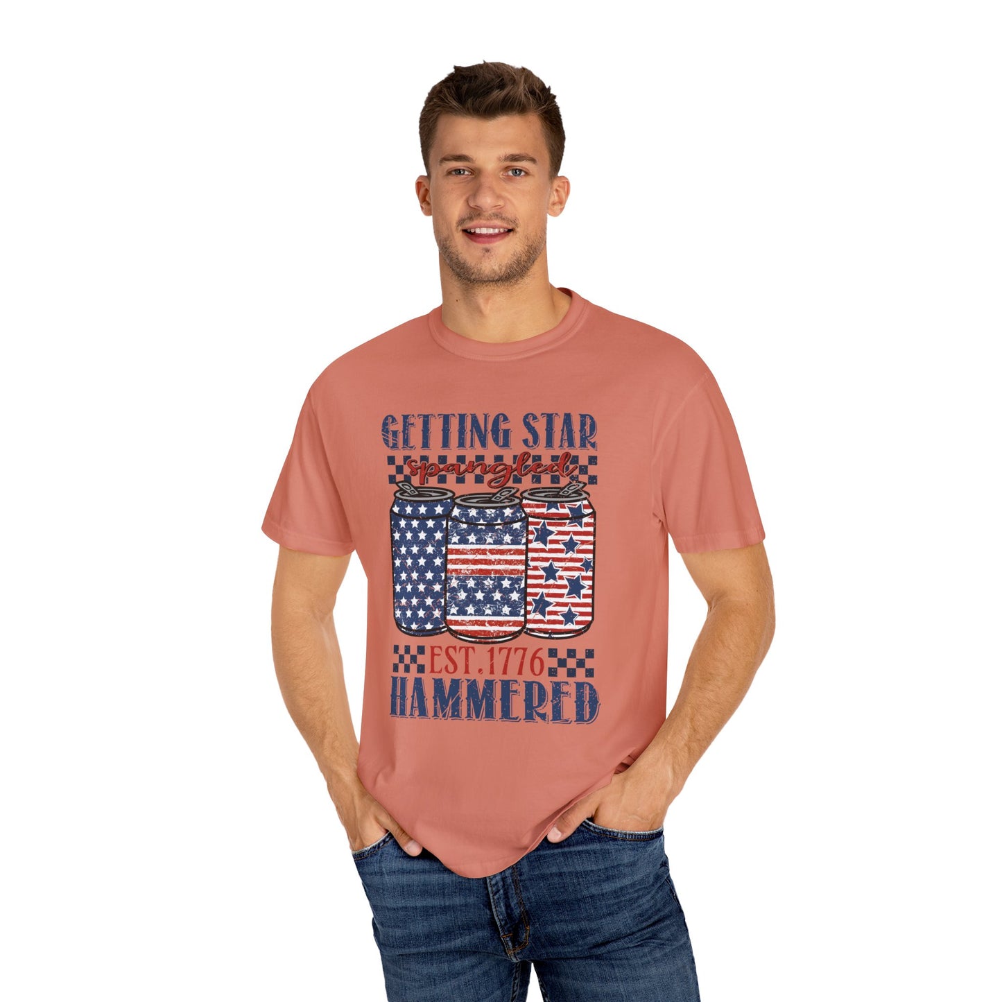 Getting Start Spangled Hammered Unisex Garment-Dyed T-shirt