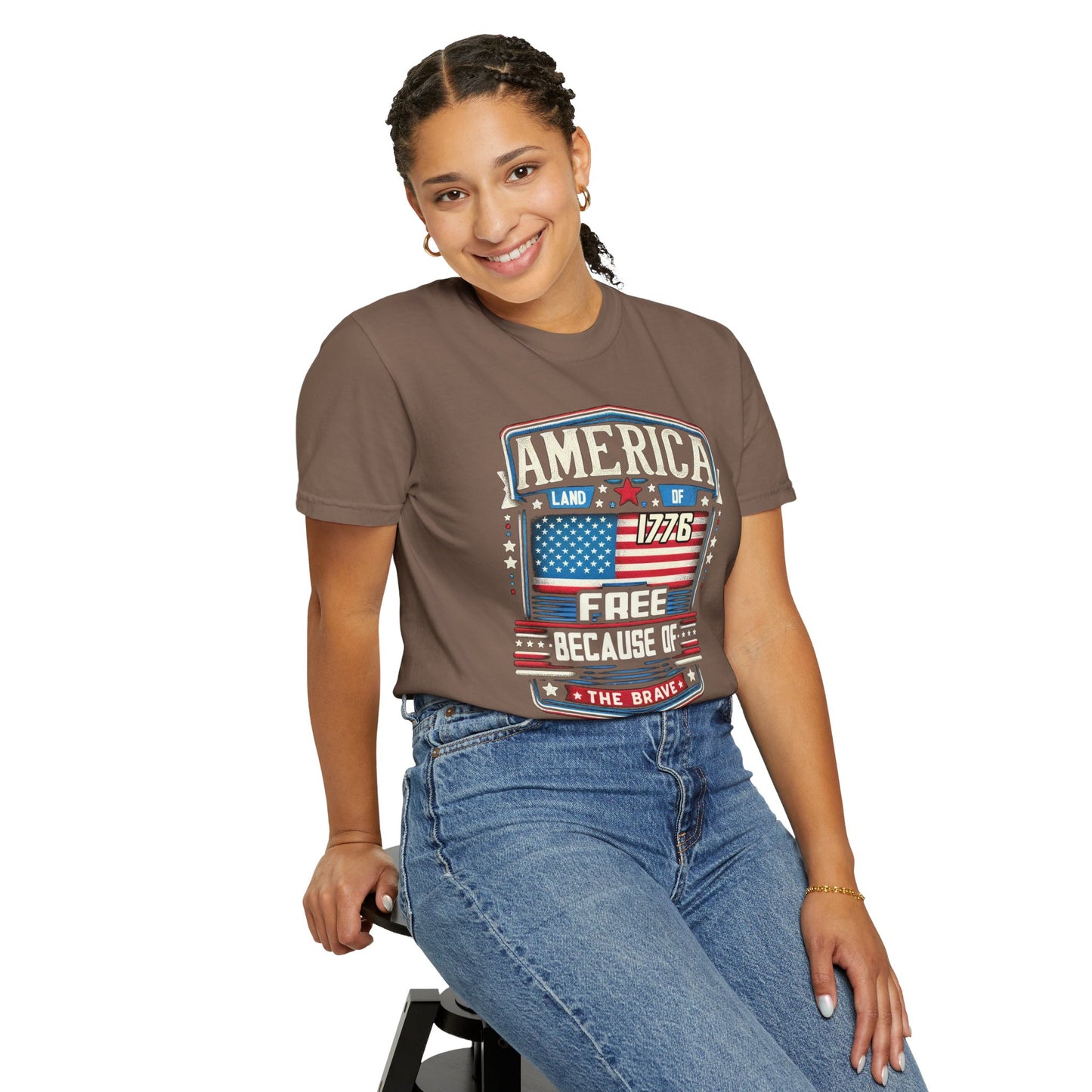 America Land of the Free  Unisex Garment-Dyed T-shirt