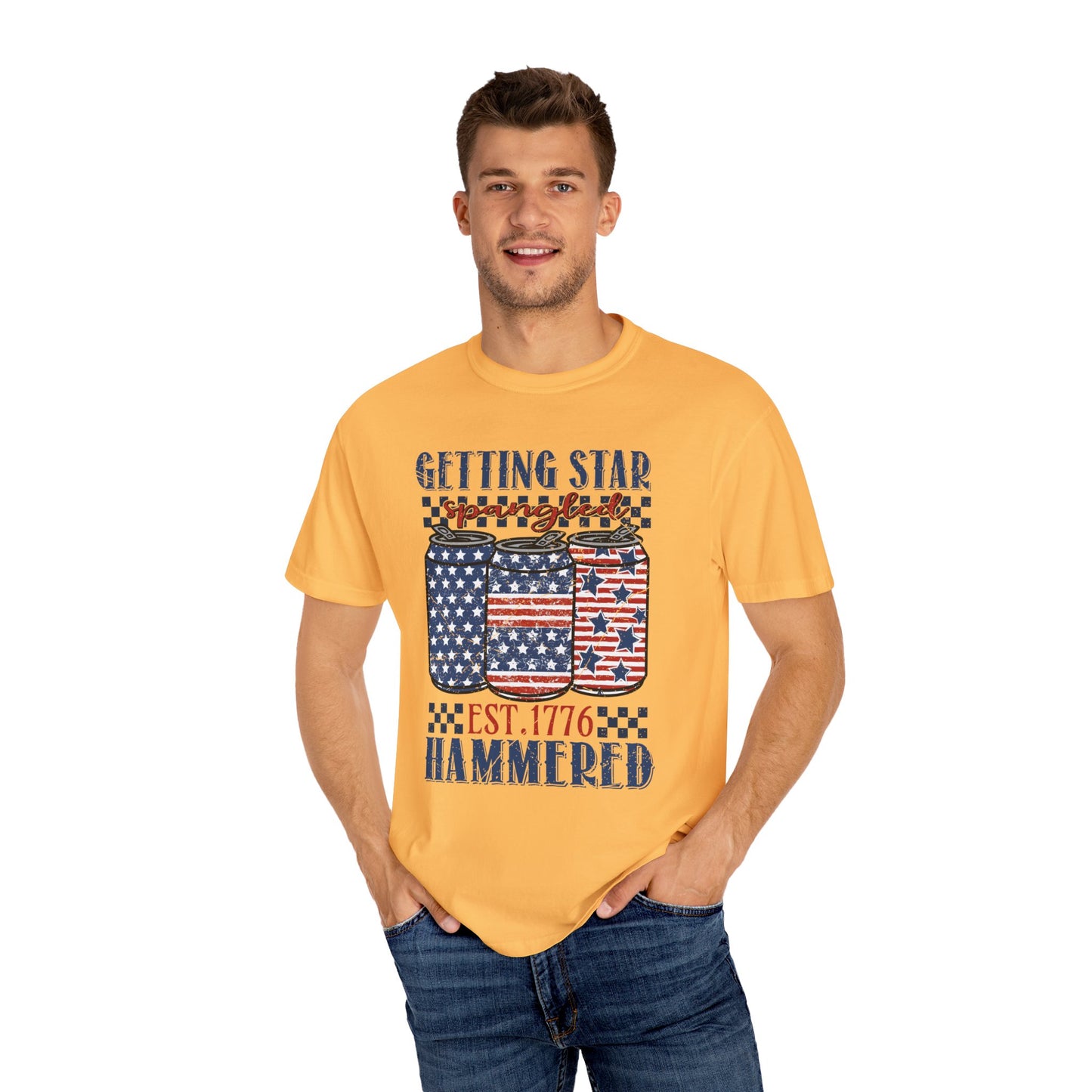 Getting Start Spangled Hammered Unisex Garment-Dyed T-shirt