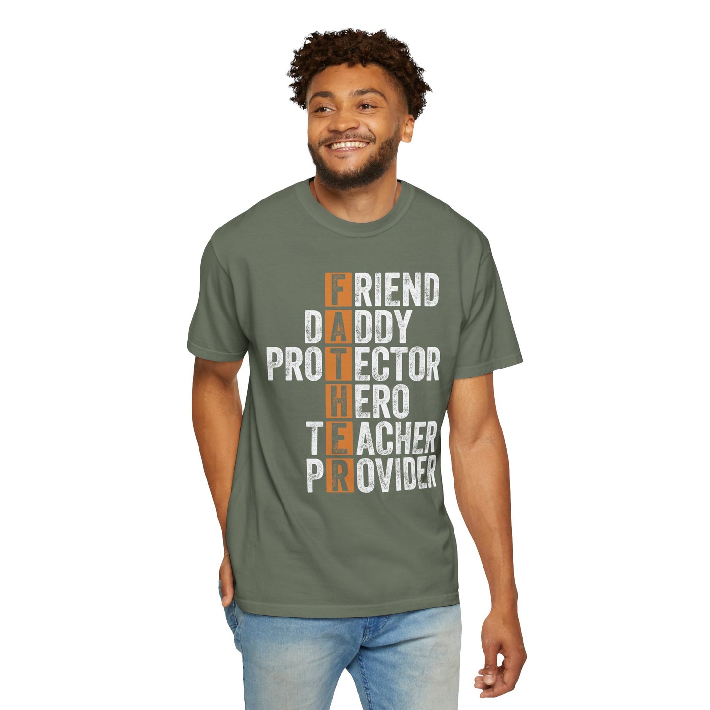 Friend, Daddy, Protector, Hero, Teacher, Provider,  Men's Garment-Dyed T-shirt