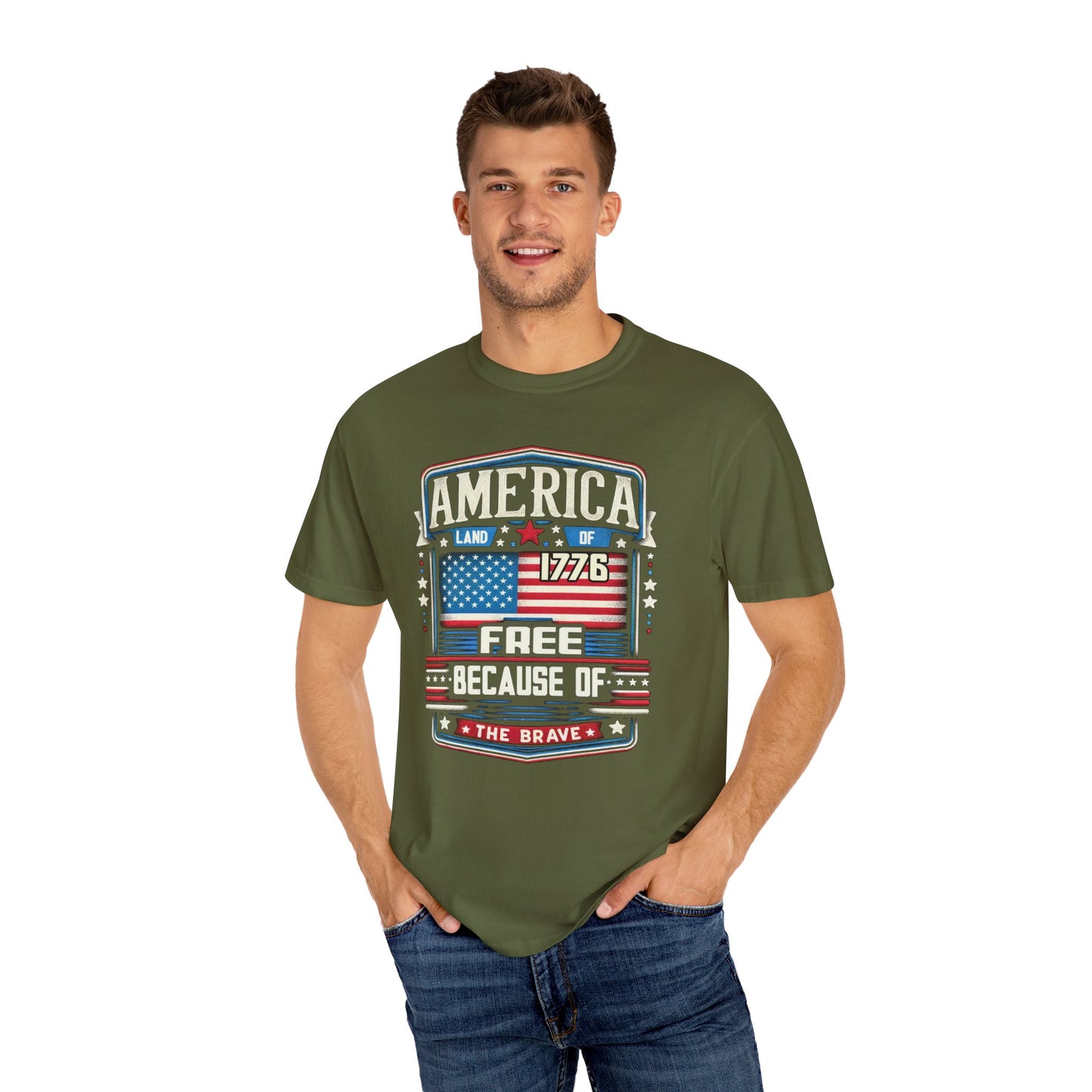 America Land of the Free  Unisex Garment-Dyed T-shirt