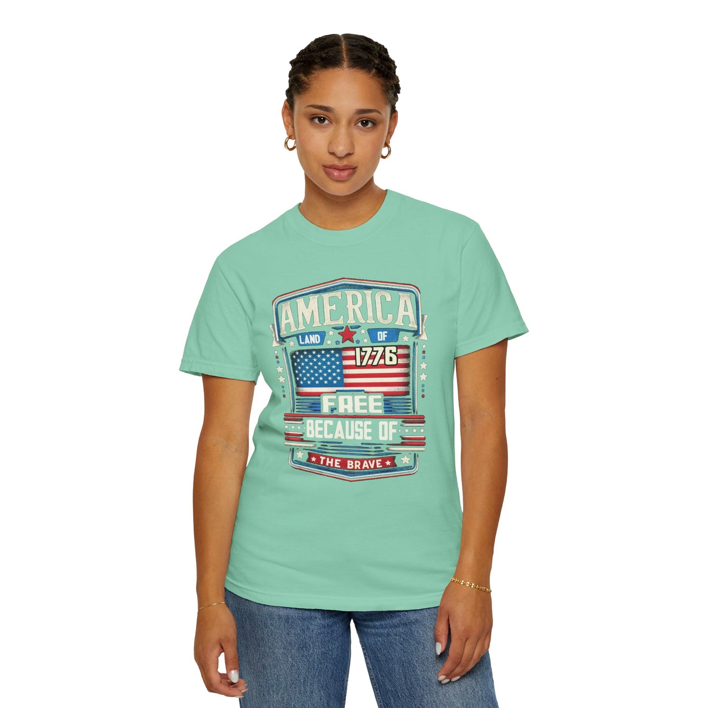 America Land of the Free  Unisex Garment-Dyed T-shirt