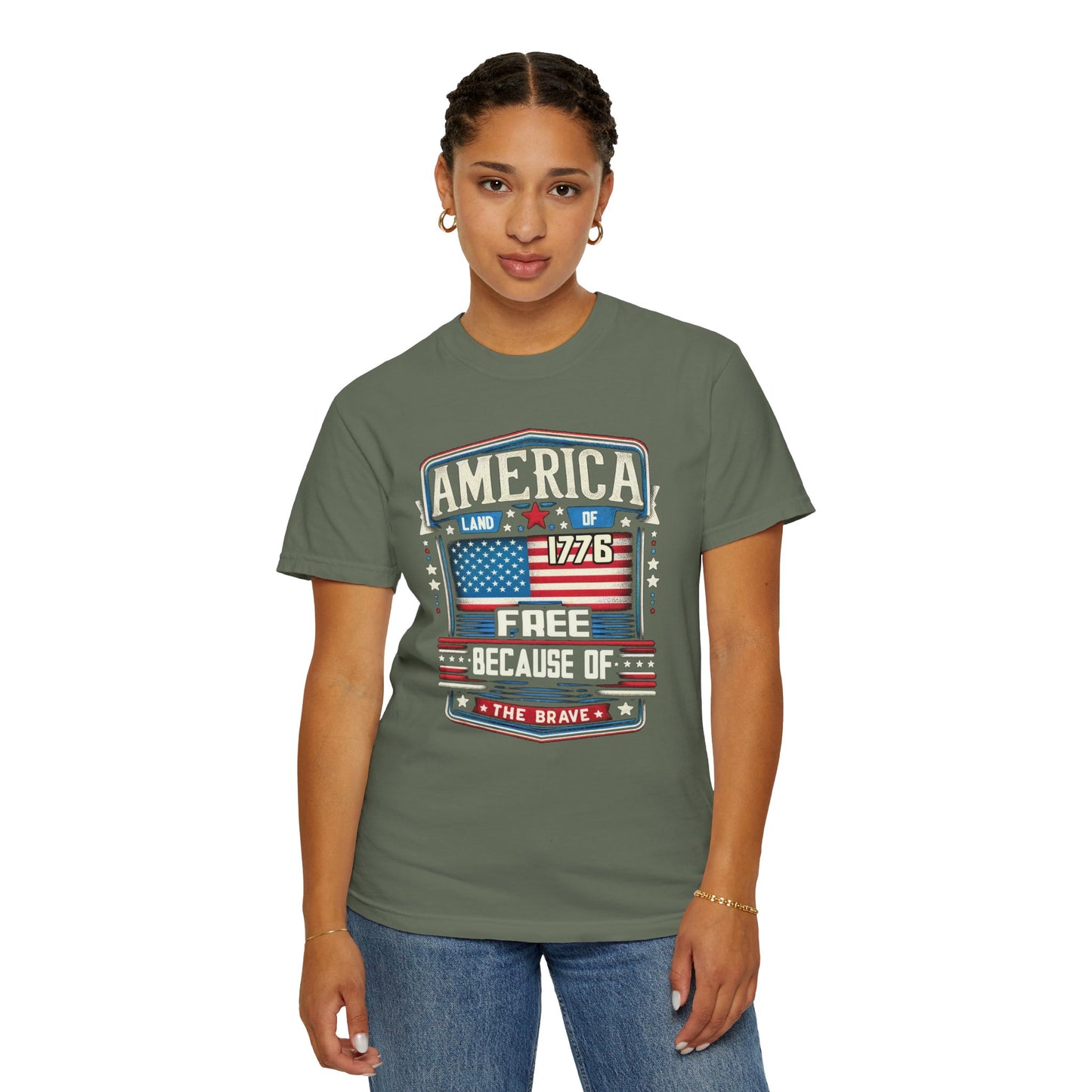 America Land of the Free  Unisex Garment-Dyed T-shirt