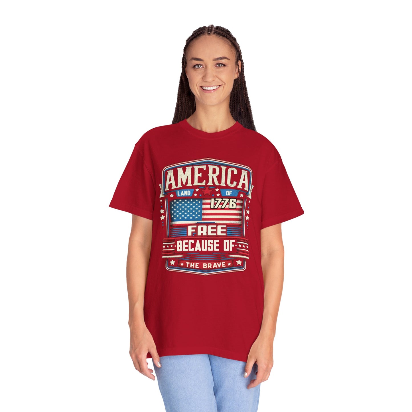 America Land of the Free  Unisex Garment-Dyed T-shirt