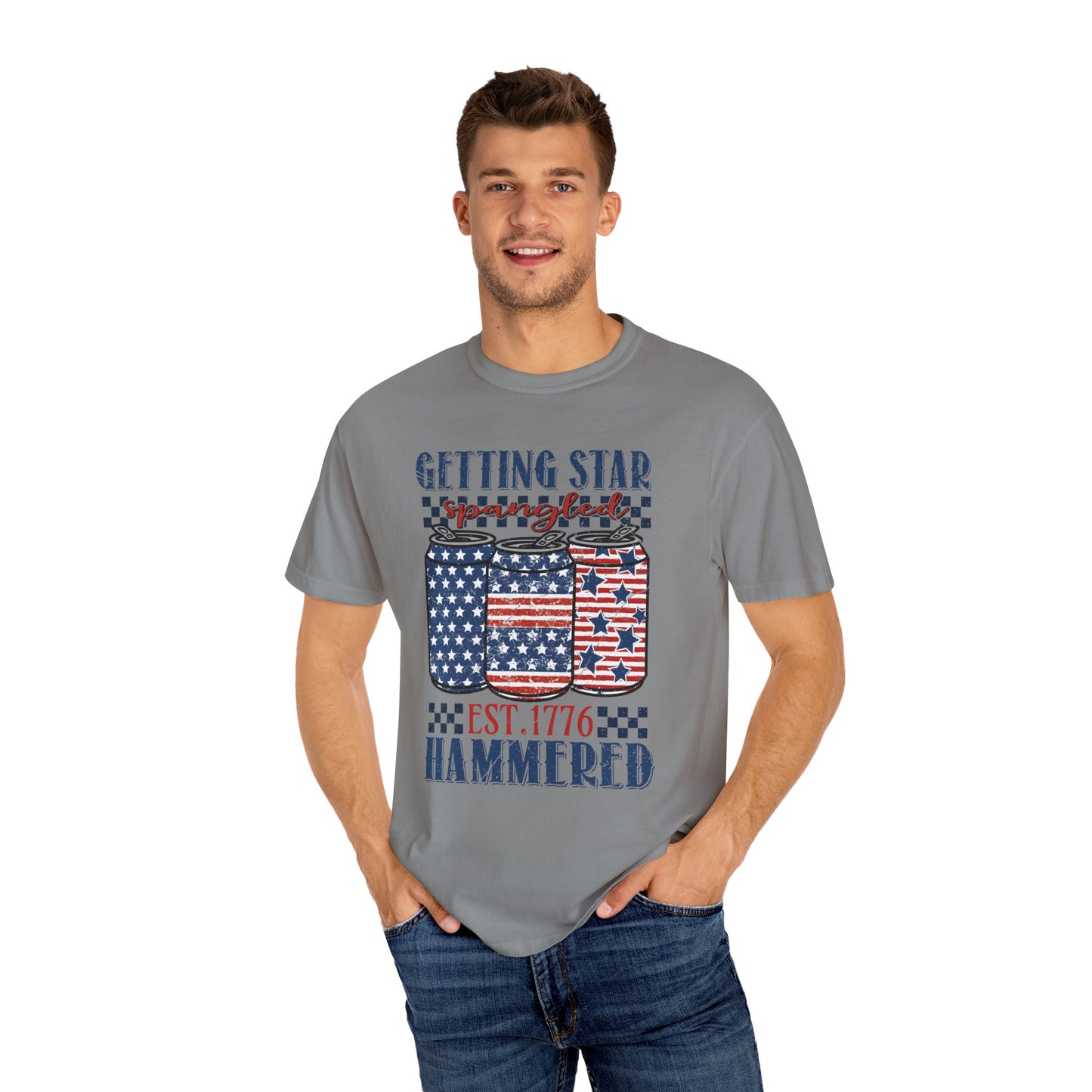 Getting Start Spangled Hammered Unisex Garment-Dyed T-shirt