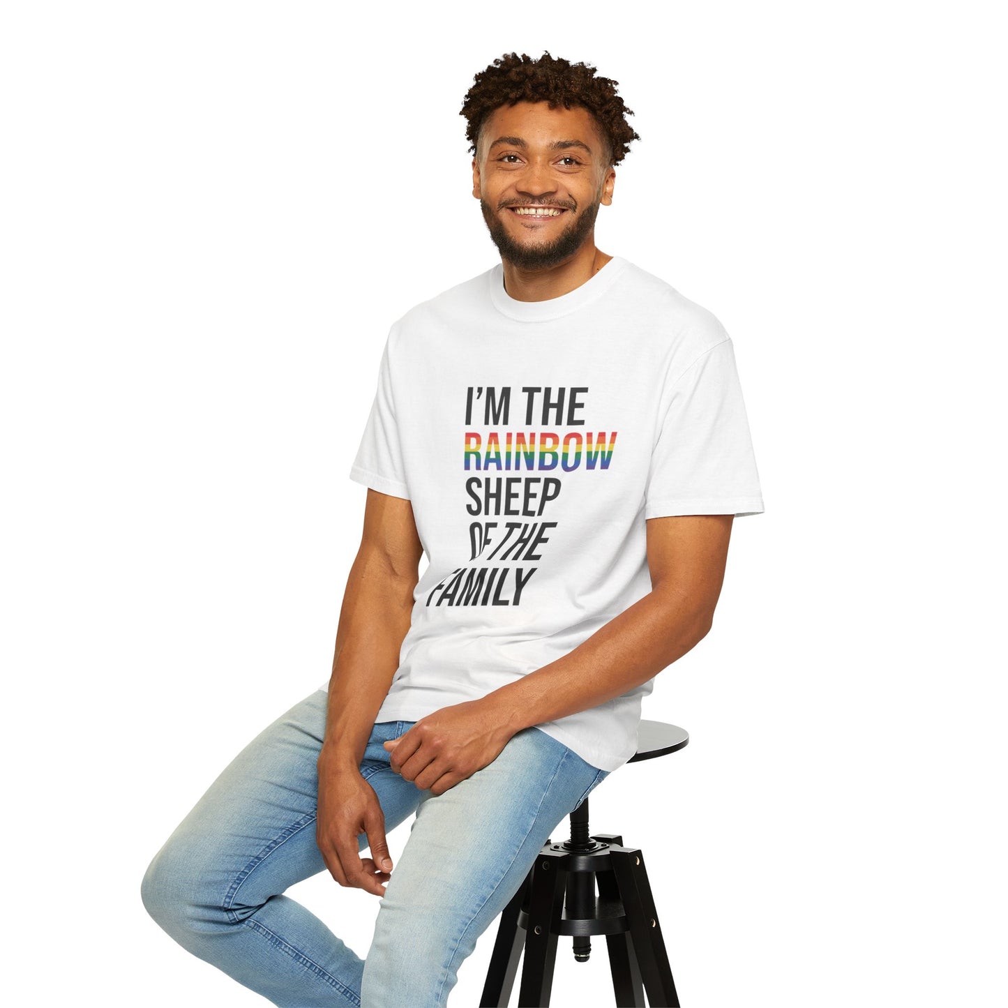 I'm The Rainbow Sheep of The Family Unisex Garment-Dyed T-shirt