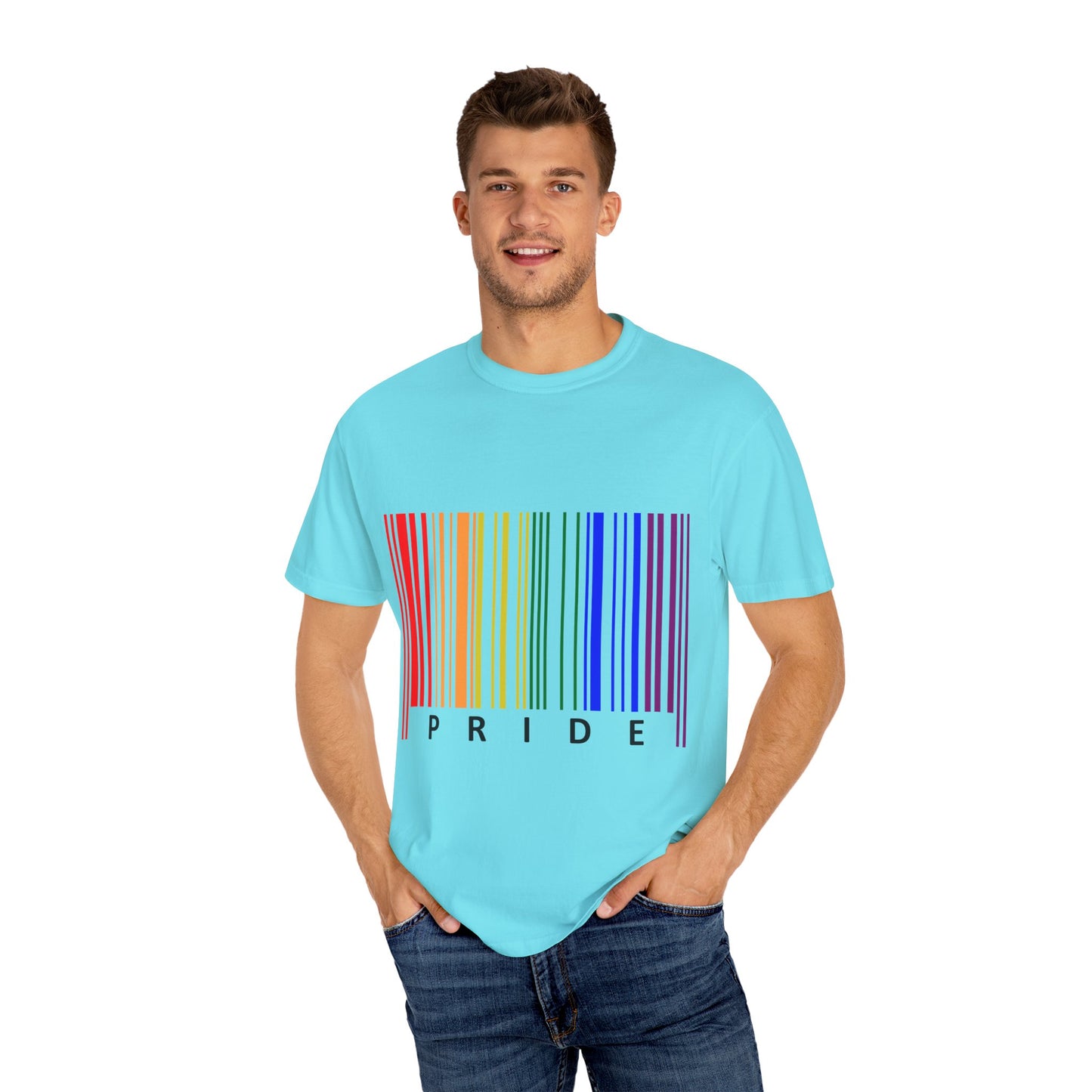 Pride Barcode Unisex Garment-Dyed T-shirt