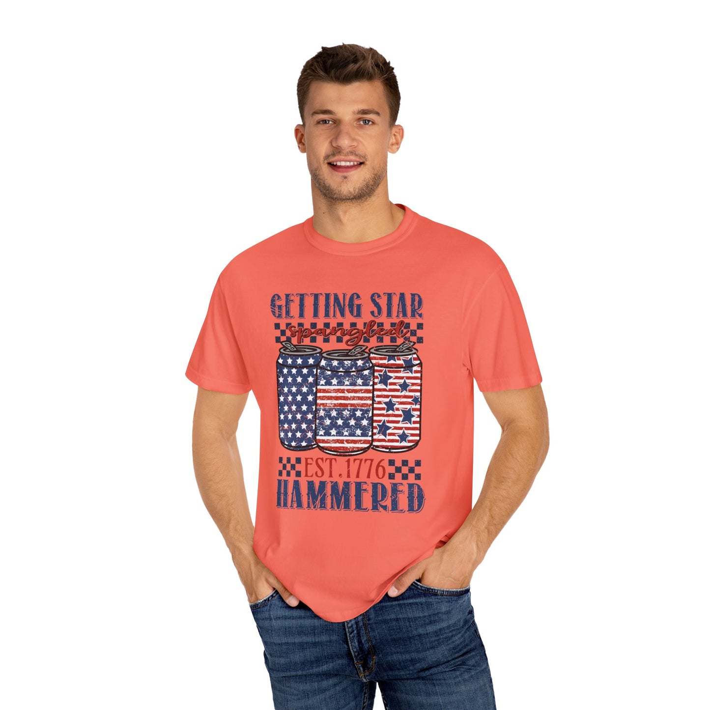 Getting Start Spangled Hammered Unisex Garment-Dyed T-shirt