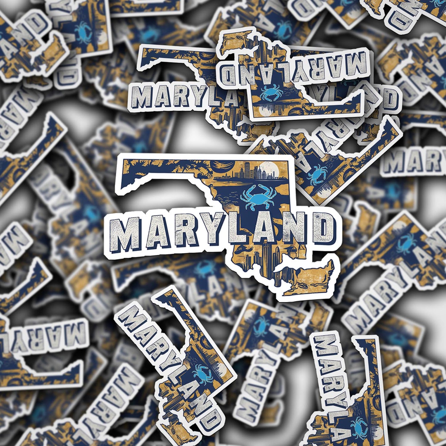 Retro Vinyl State Sticker - Maryland