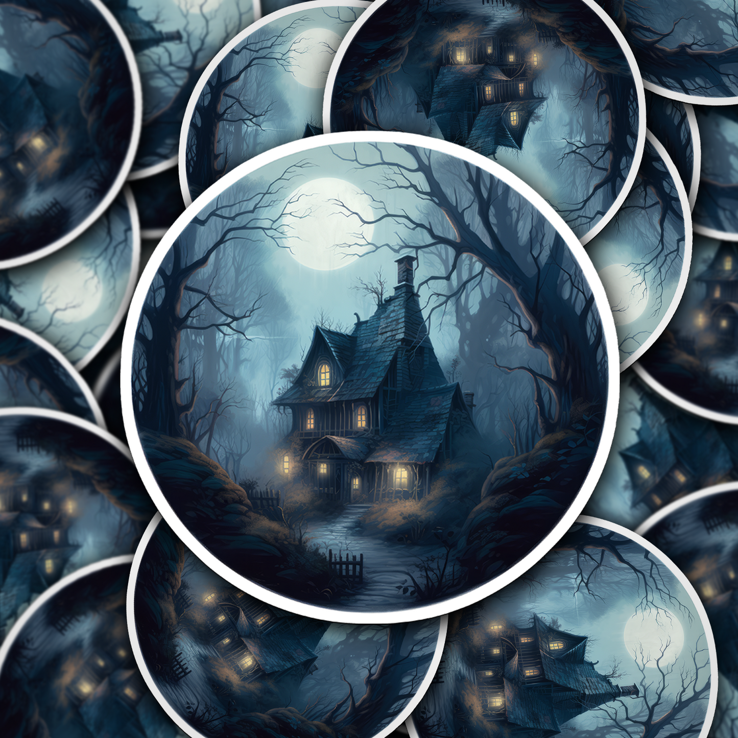 Haunted House Vinyl Sticker - Unveil the Mystery on Your Gear