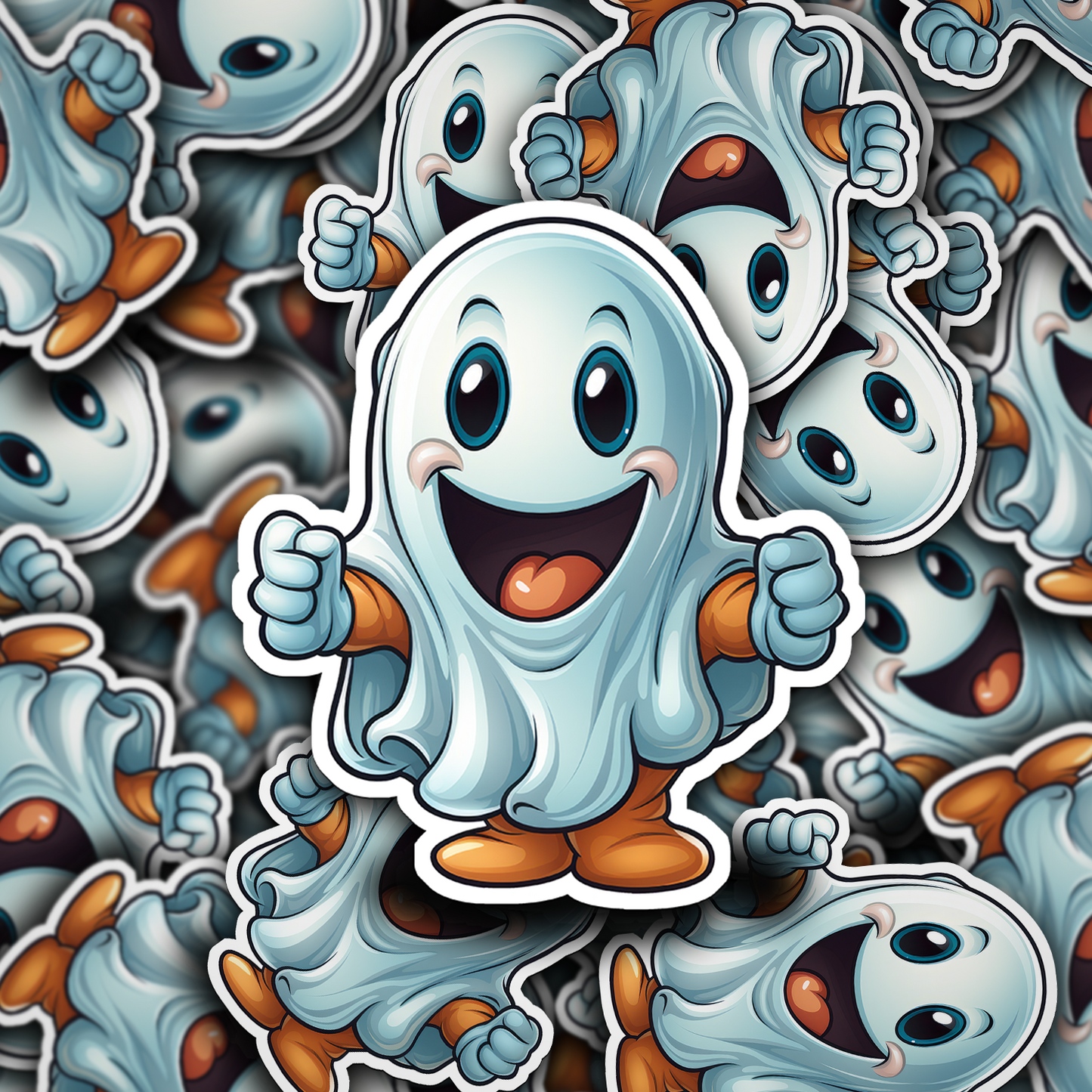 Cute Ghost Vinyl Sticker - Adorable Haunting for Your Gear