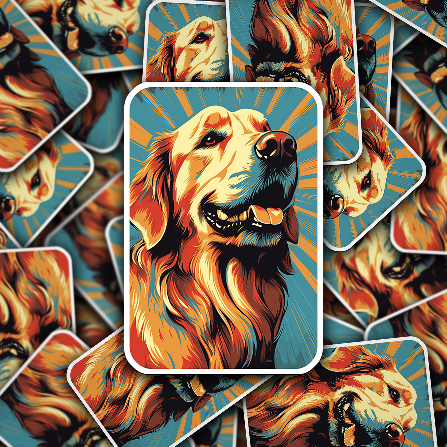 Golden Retriever Vinyl Sticker - Bring Home the Joy of a Golden Friend