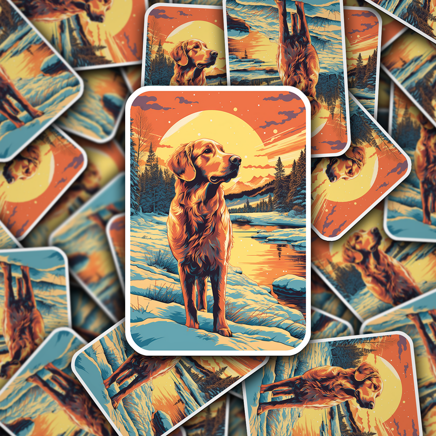 Golden Retriever Vinyl Sticker - Bring Home the Joy of a Golden Friend