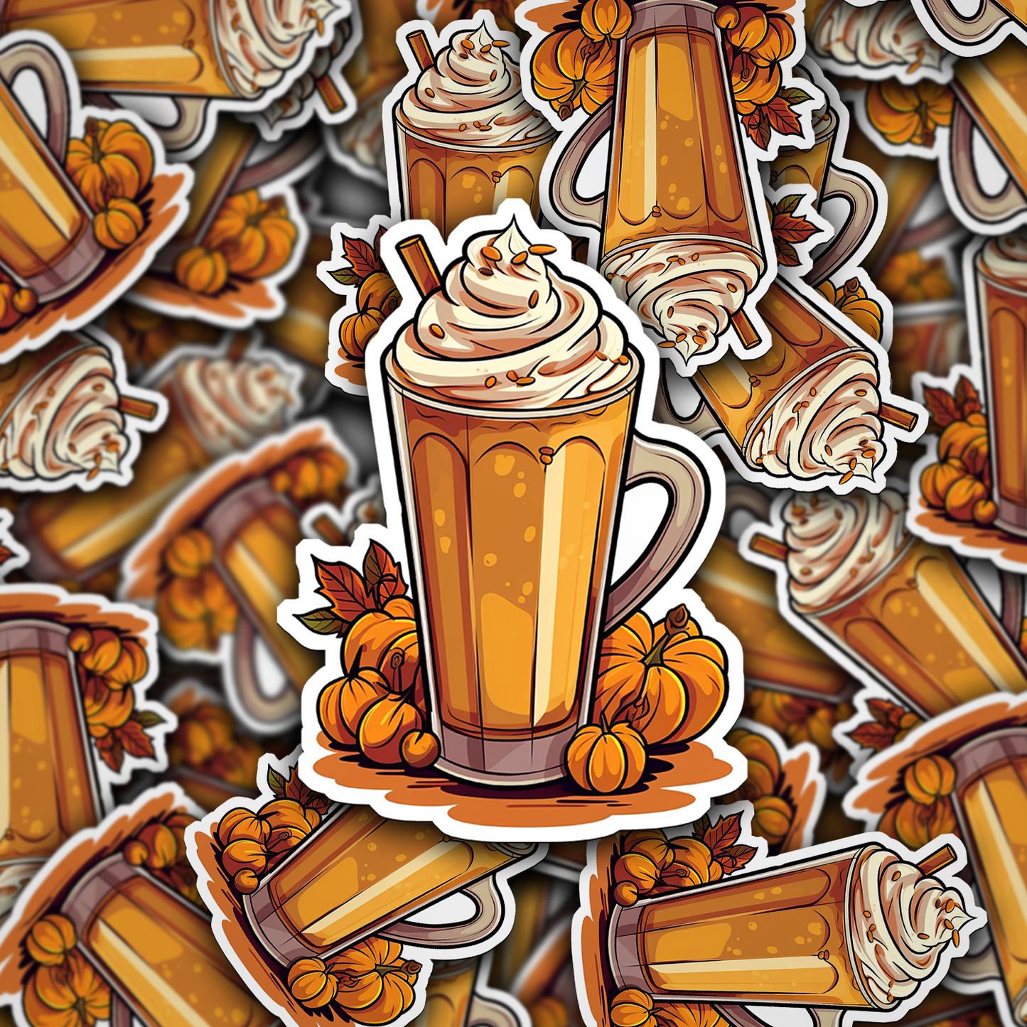 Pumpkin Spice Latte Vinyl Sticker - Sip, Savor, and Stick!