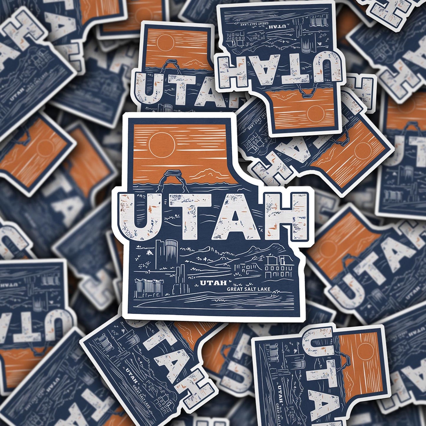 Retro Vinyl State Sticker - Utah