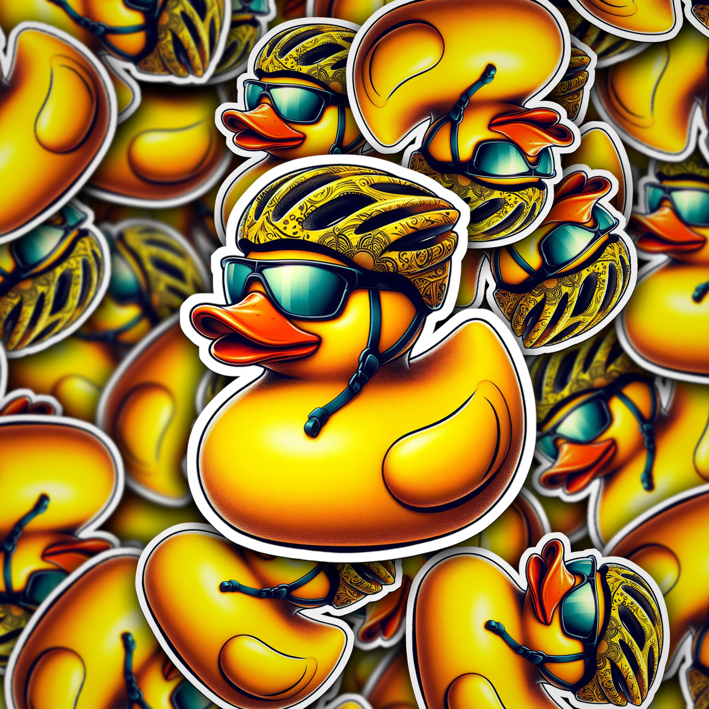 Bicyclist Rubber Duck Vinyl Sticker