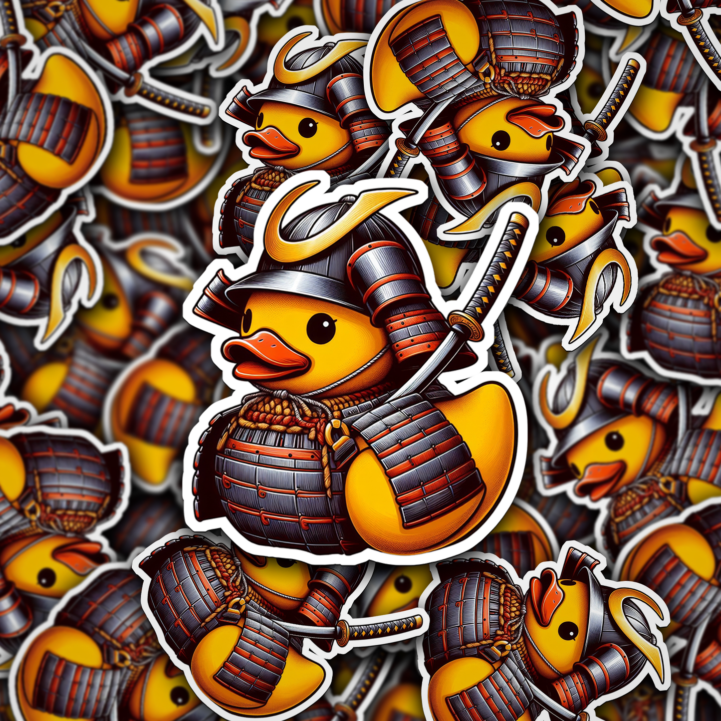 Samurai Rubber Duck Vinyl Sticker