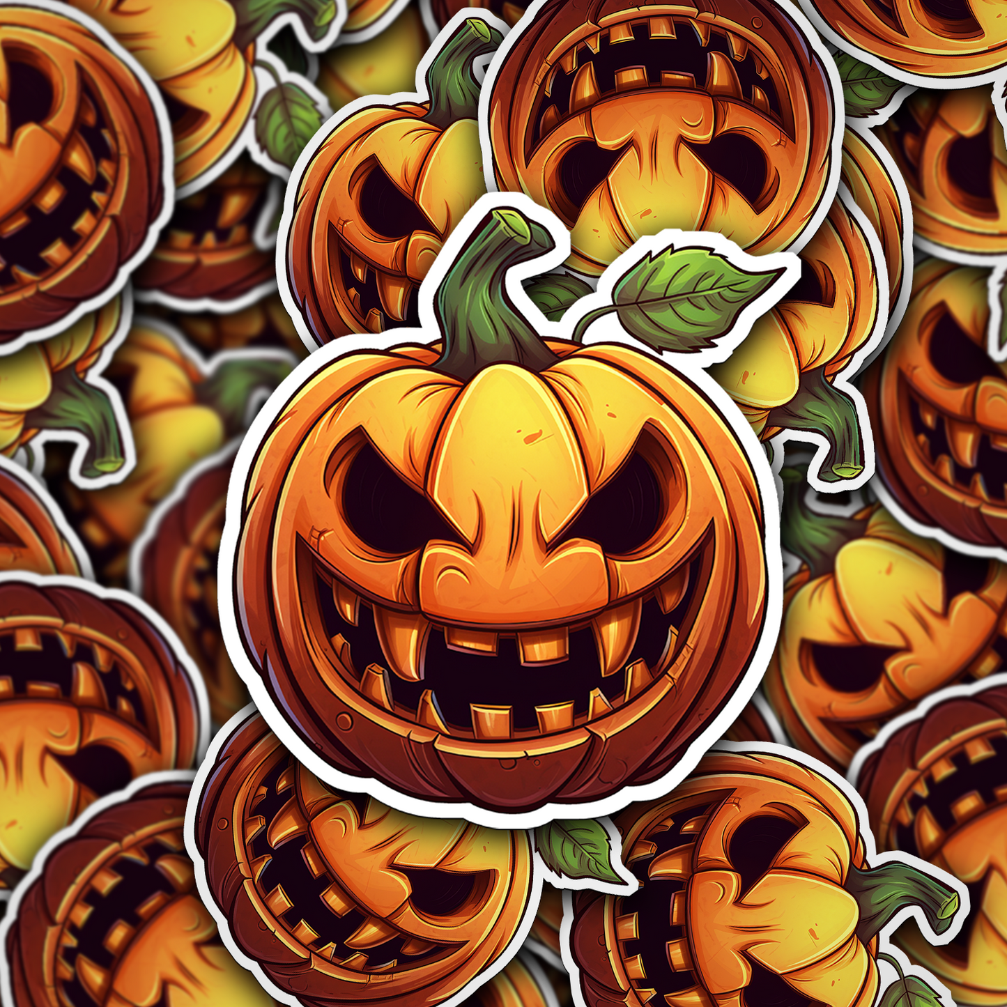 Jack-o'-Lantern Vinyl Sticker - Unleash the Frightful Spirit