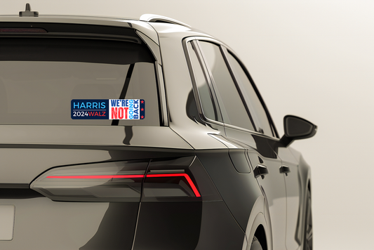 Harris Walz 2024 Vinyl Bumper Sticker - We're Not Going Back