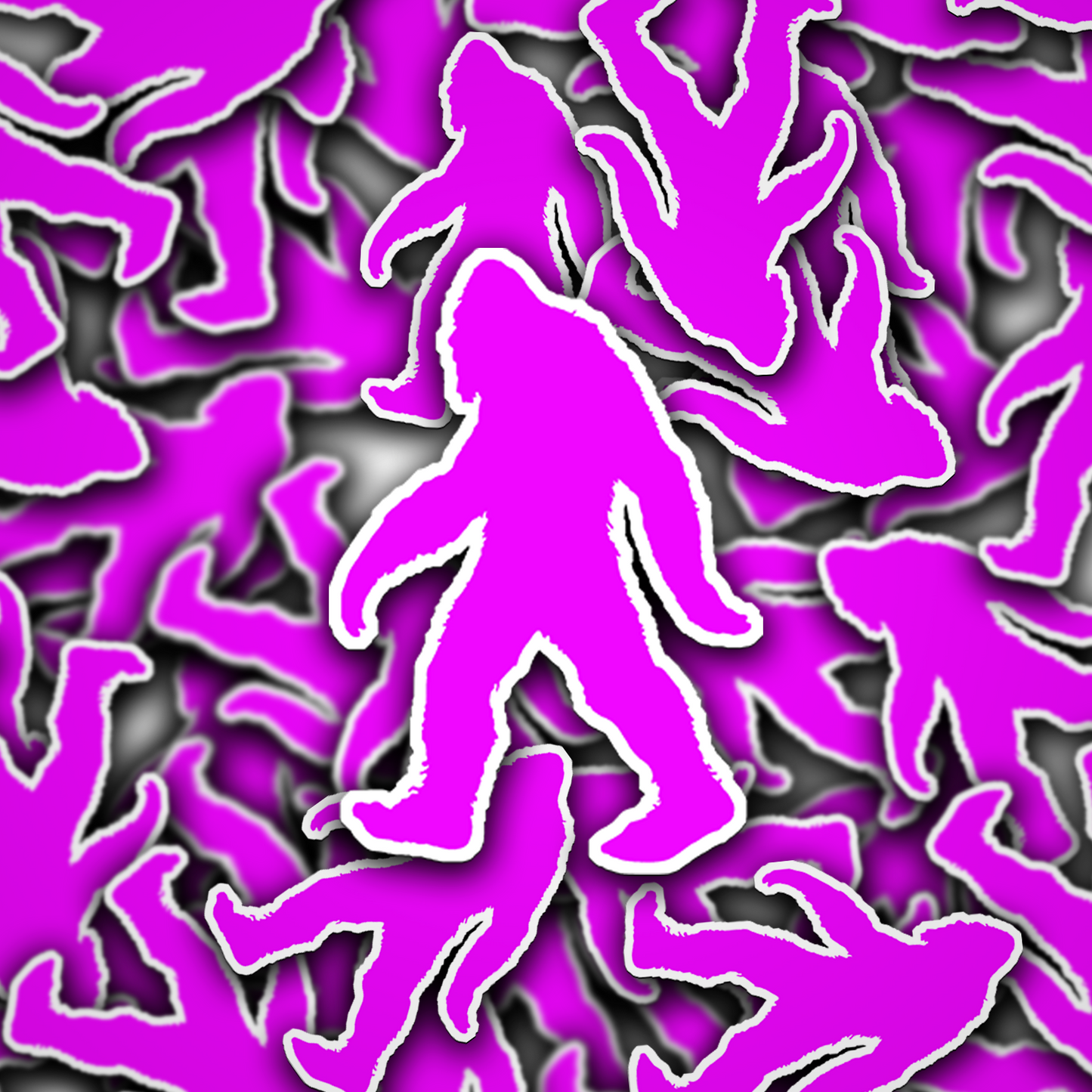 Bigfoot Silhouette Vinyl Sticker in Pink - Add a Touch of Bigfoot Charm!