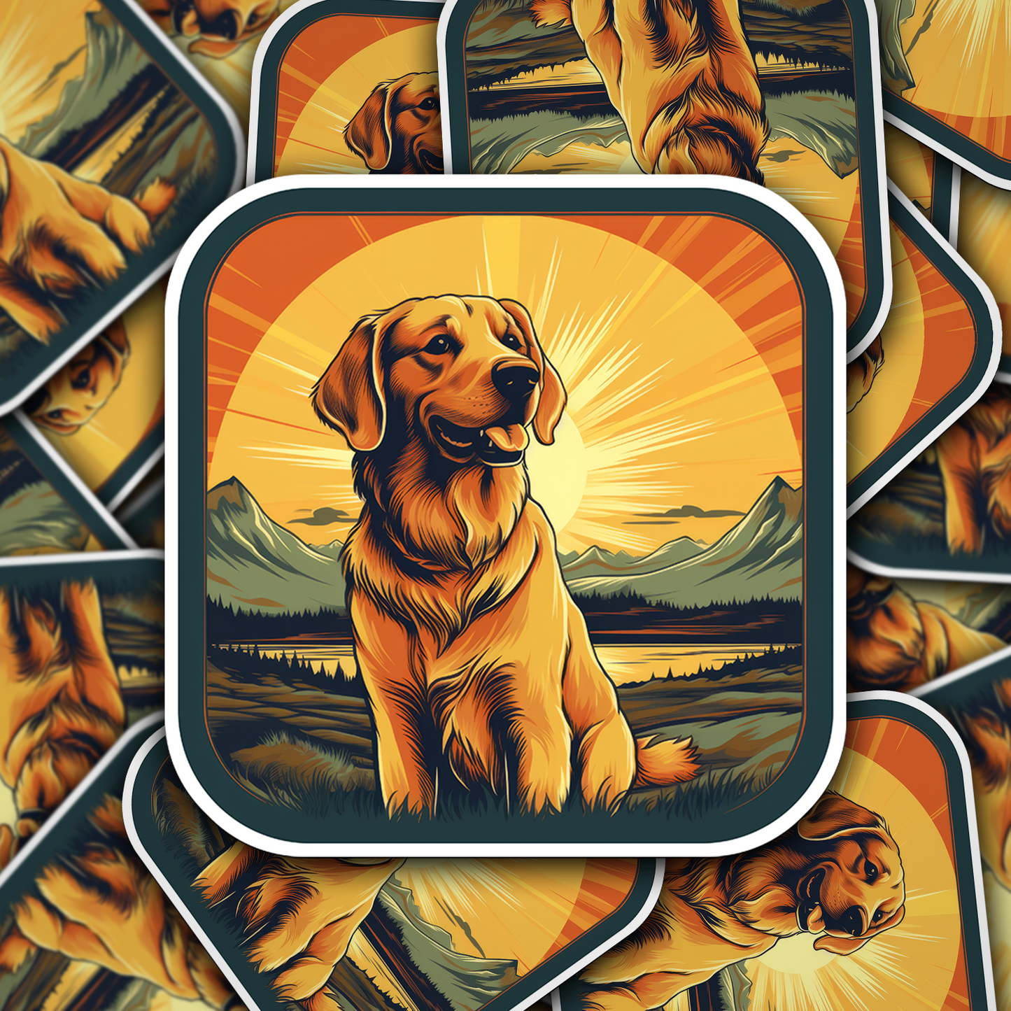 Golden Retriever Vinyl Sticker - Bring Home the Joy of a Golden Friend